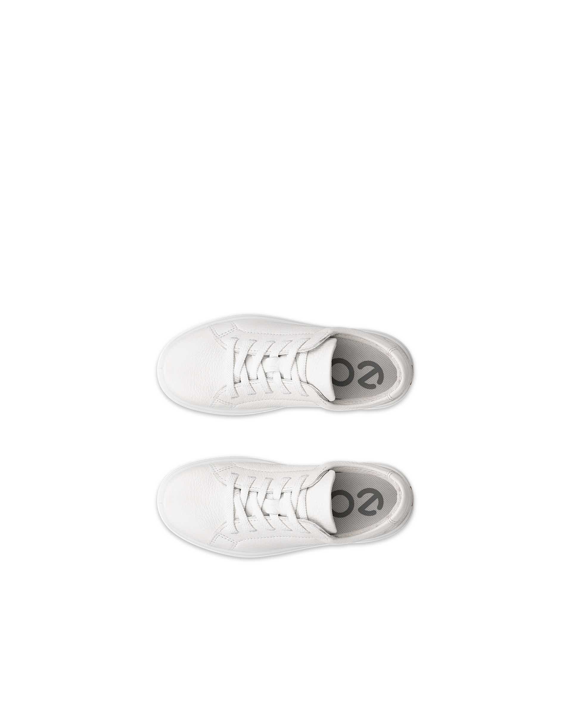 Kids' ECCO® Soft 60 Leather Sneaker - White - Top left pair