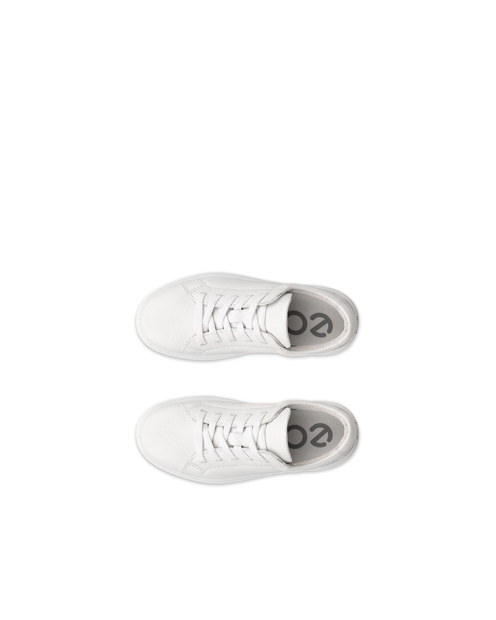 Kids' ECCO® Soft 60 Leather Sneaker - White - Top left pair