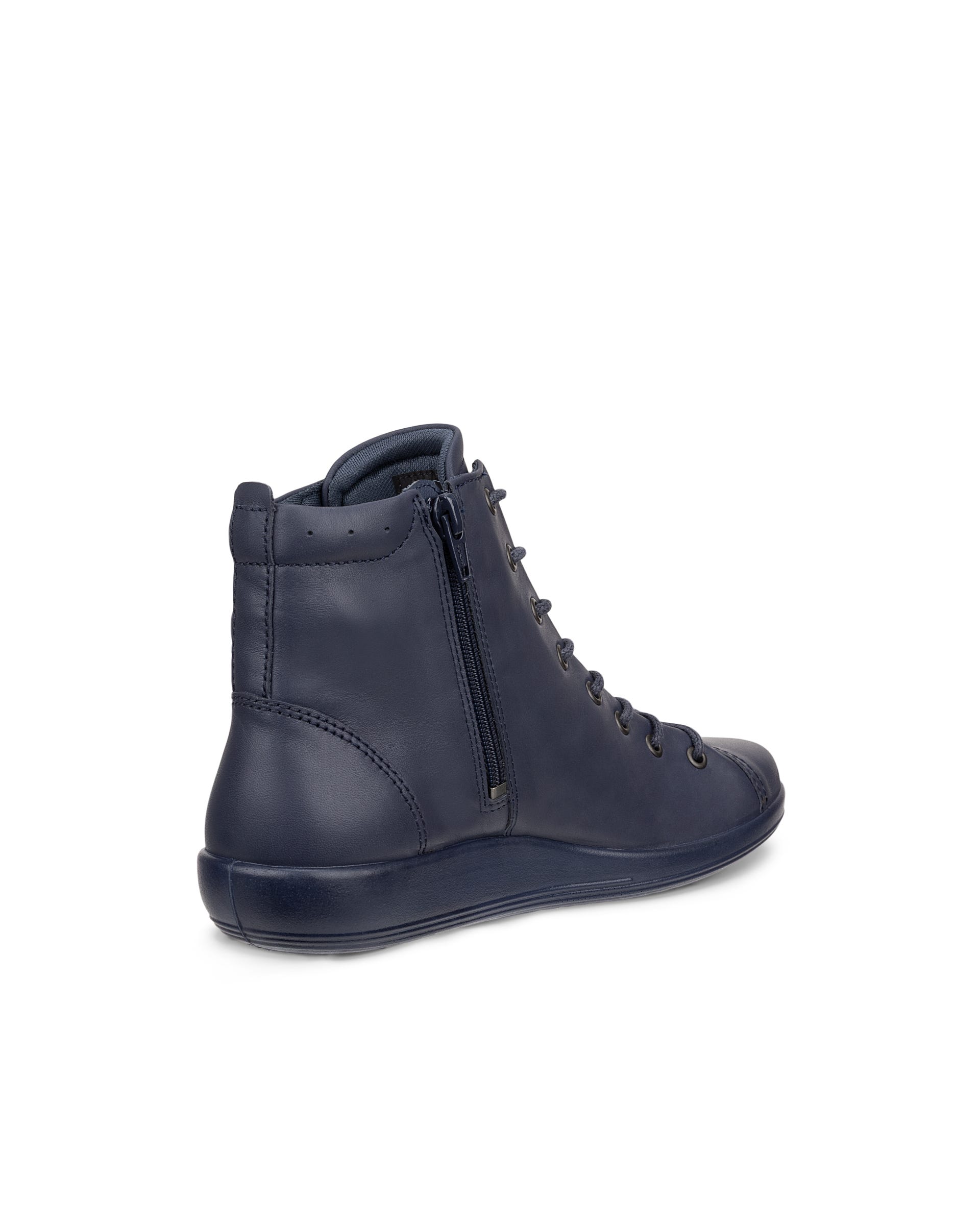 Dámske kožená šnurovacia obuv ECCO® SOFT 2.0 - Modrá - Outside