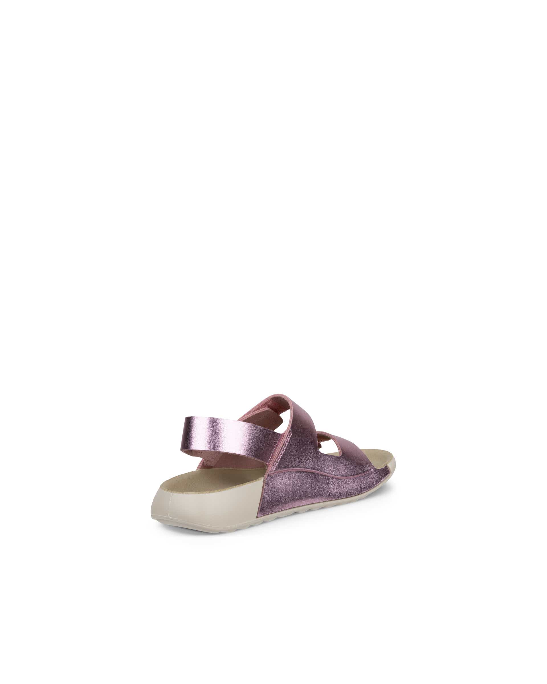 Kids' ECCO® Cozmo Leather Three-Strap Sandal - Pink - Back