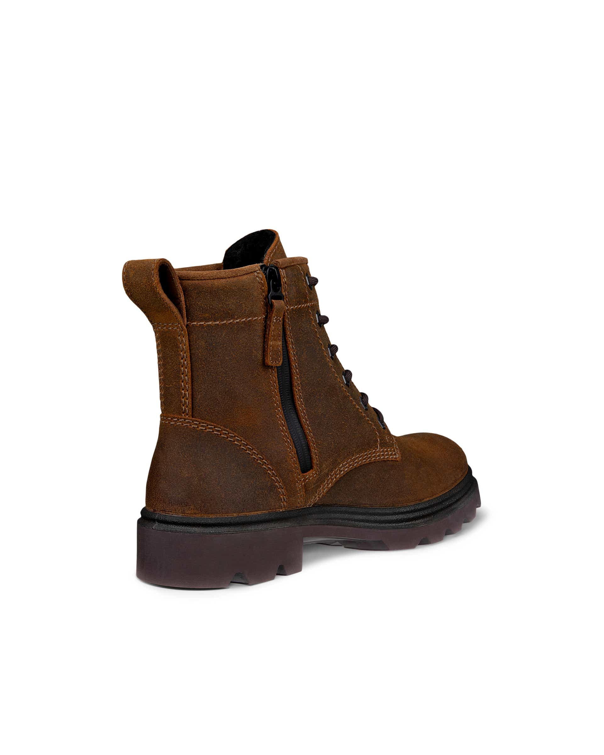 Botas de piel con cordones ECCO® Grainer para mujer - Marrón - Back