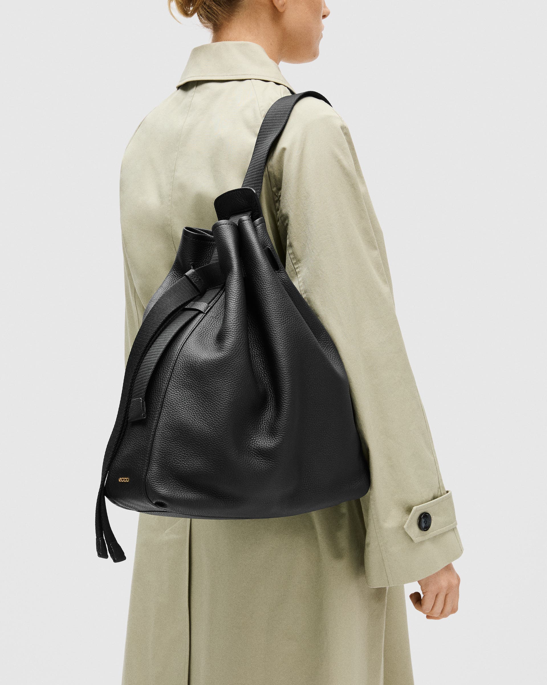 ECCO® Sail Leather Hobo Bag - Black - Lifestyle image-1