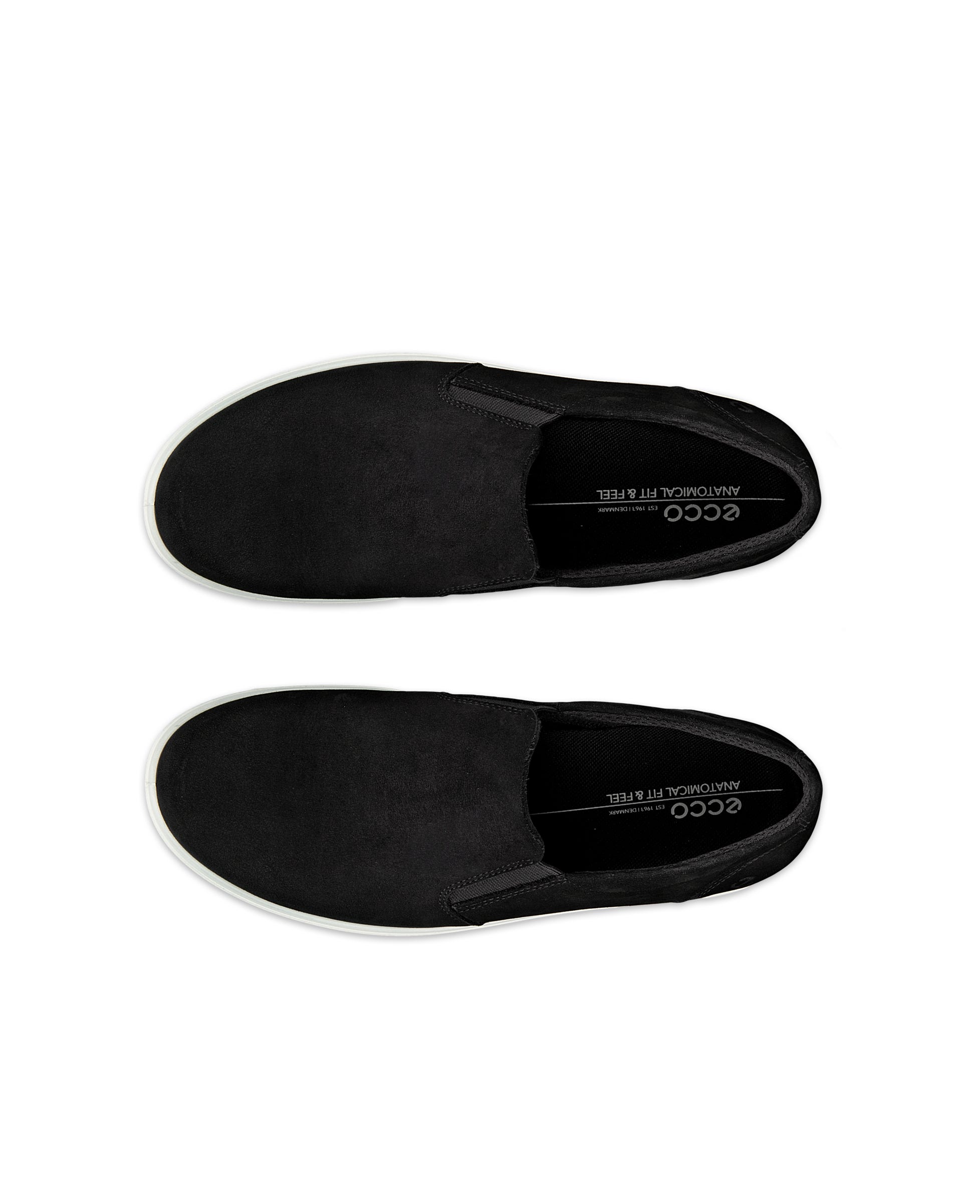 Ženski športni čevlji brez vezalk iz nubuka ECCO® CLASSIC SNEAKER - Črna - Outside