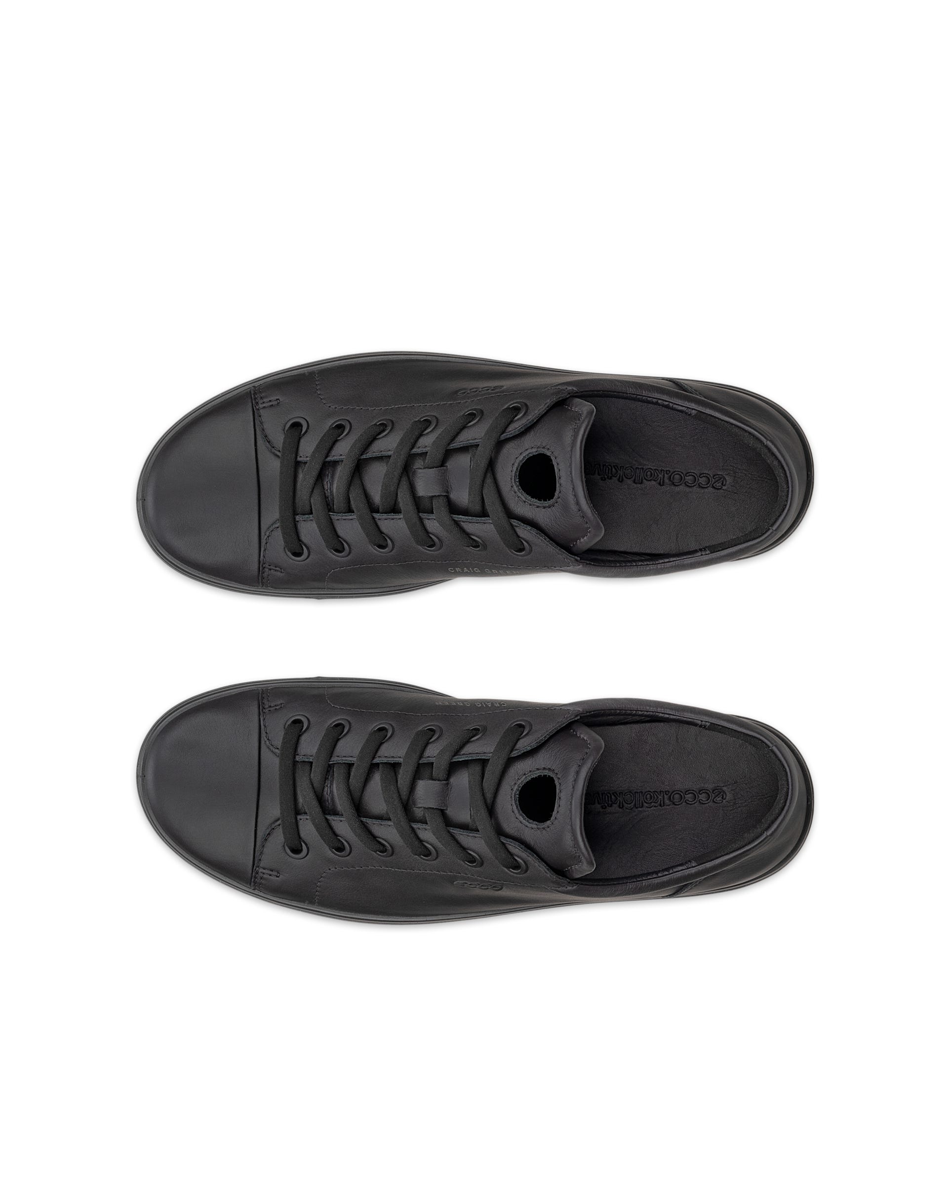 ECCO® SOFT CLASSIC sneakers i læder til damer - Sort - Top left pair