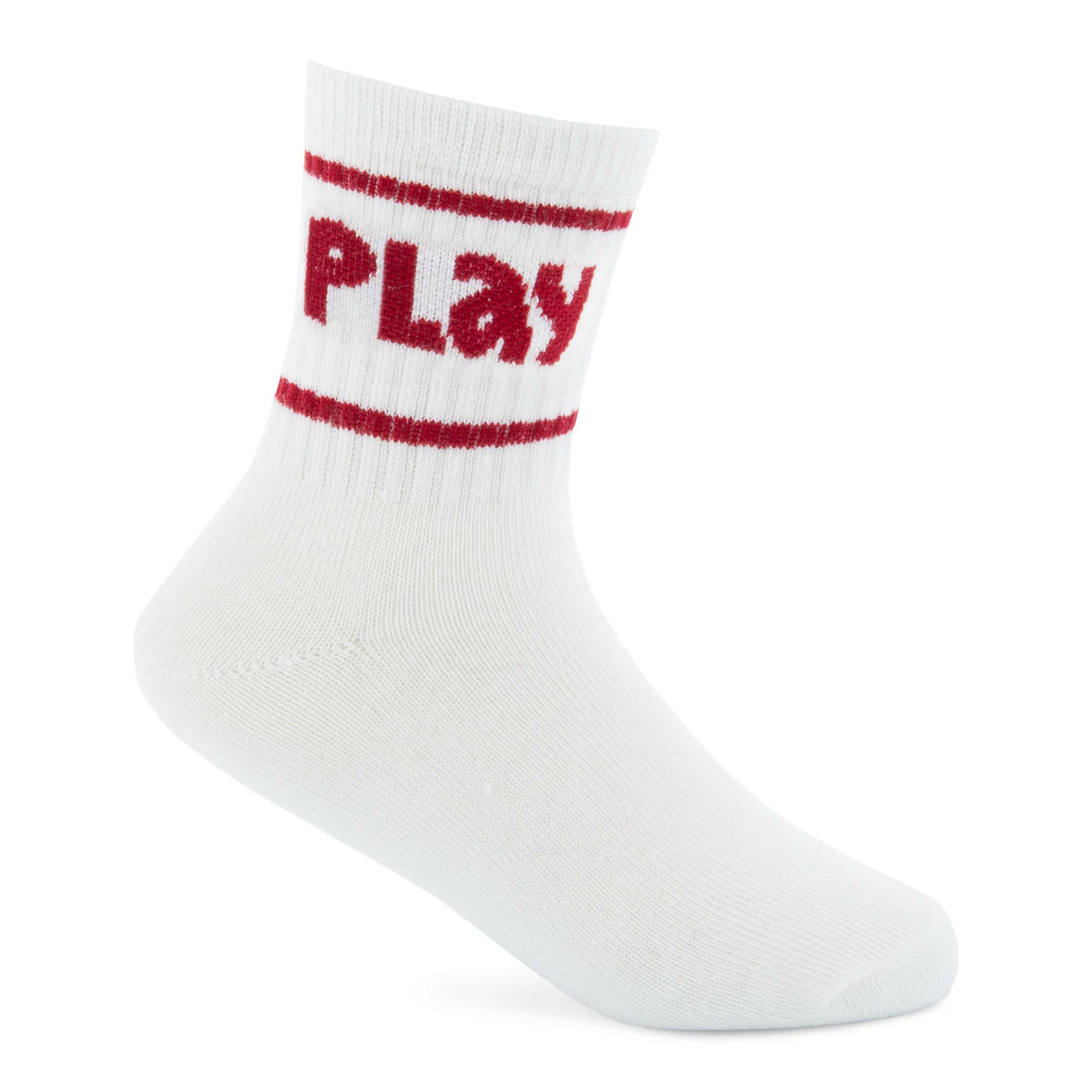 Unisex ECCO® Play Retro Mid-Cut Socks (2-Pack) - White - Detail-1
