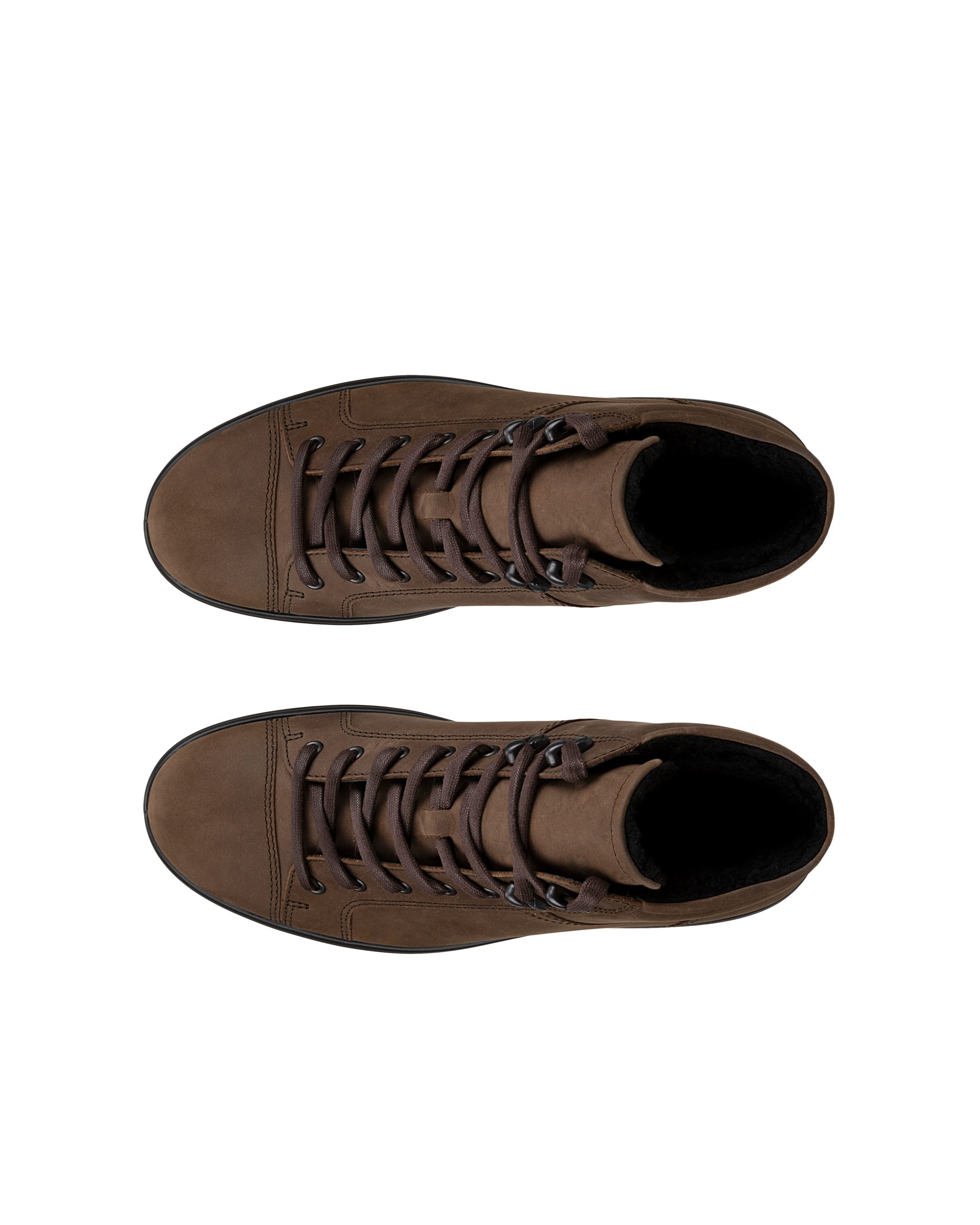 Men's ECCO® Soft 7 Tred II Nubuck Mid-Cut Boot - Brown - Top left pair