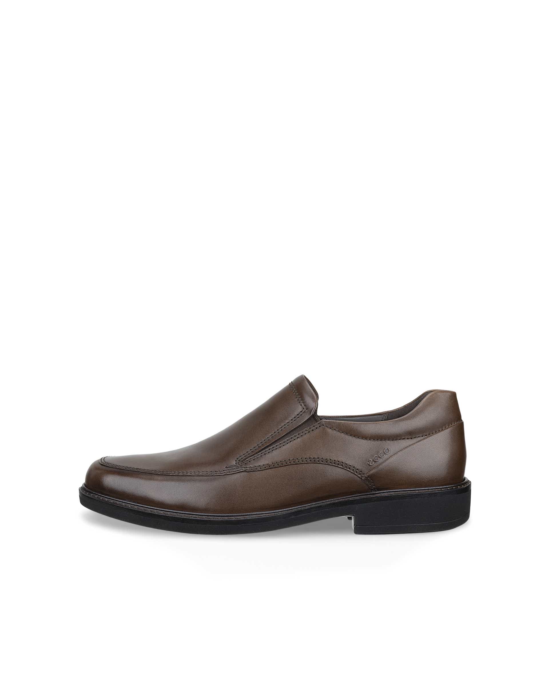 Men's ECCO® Holton Leather Slip-On Shoe - Brown - Outside