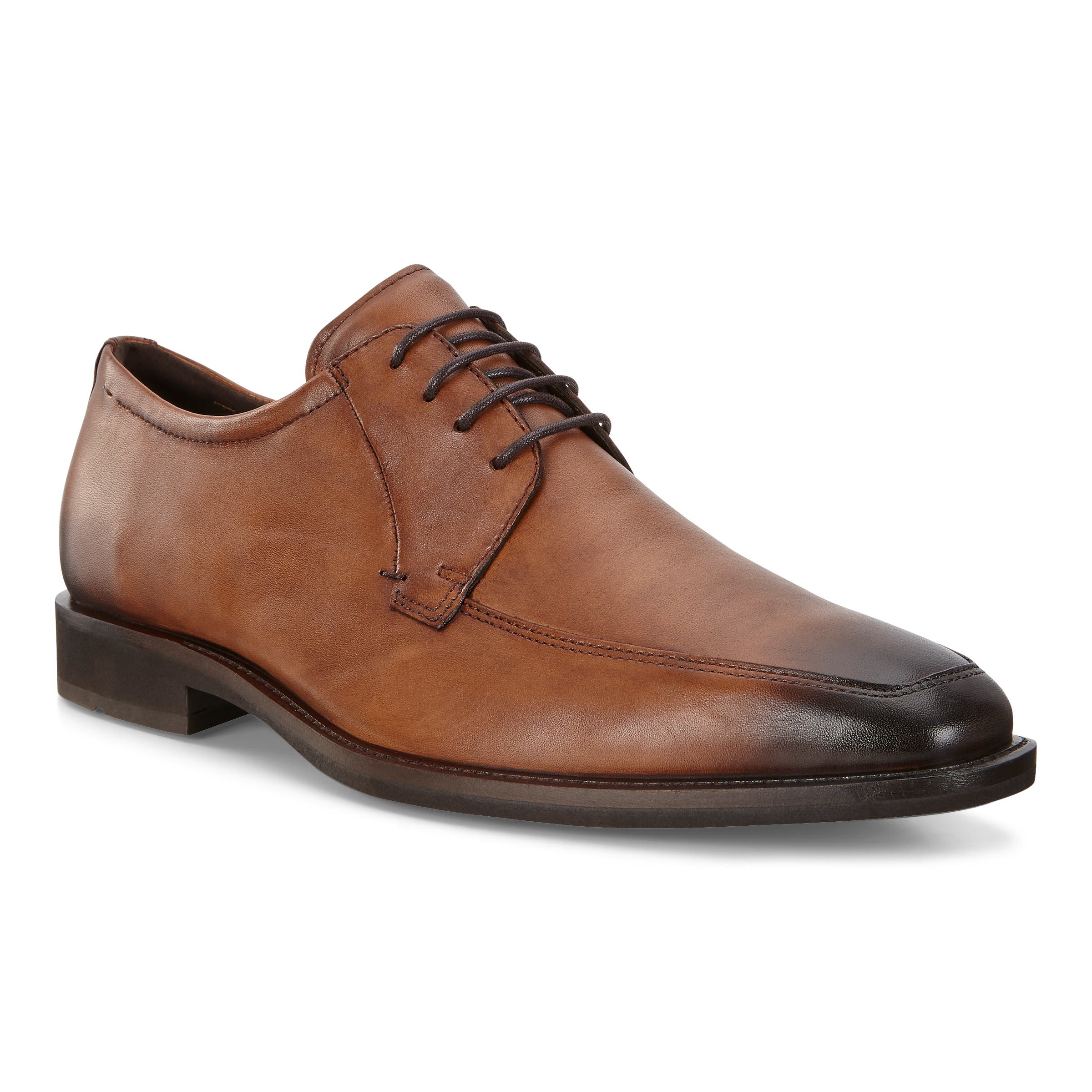Men's ECCO® Calcan Leather Dress Shoe - Brown - Main