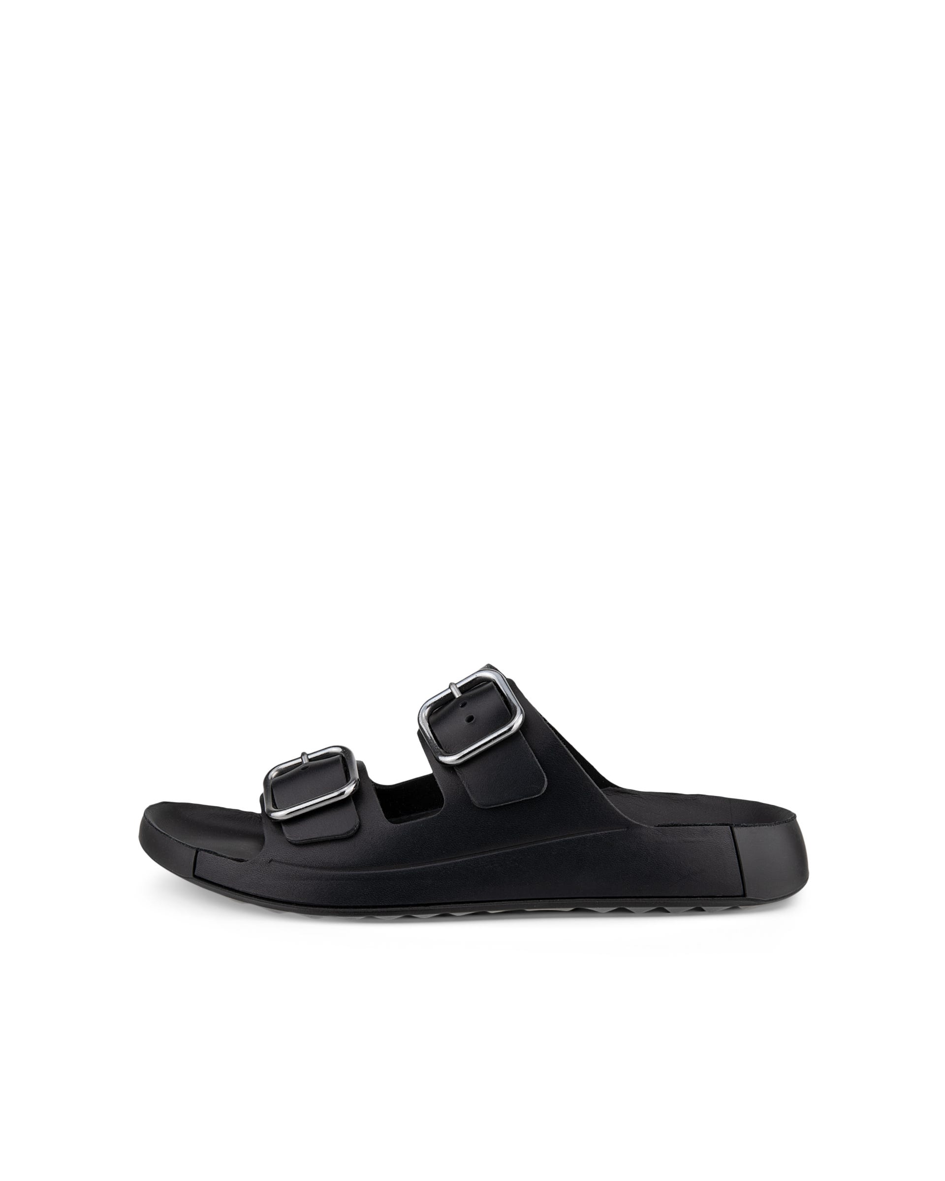 ECCO Cozmo メンズ レザーバックルツーストラップサンダル - ブラック - Outside