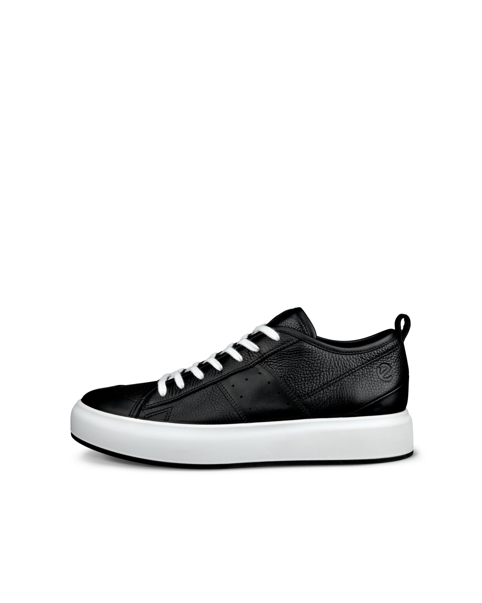 ECCO STREET ACE MENS メンズ レザースニーカー - ブラック - Outside