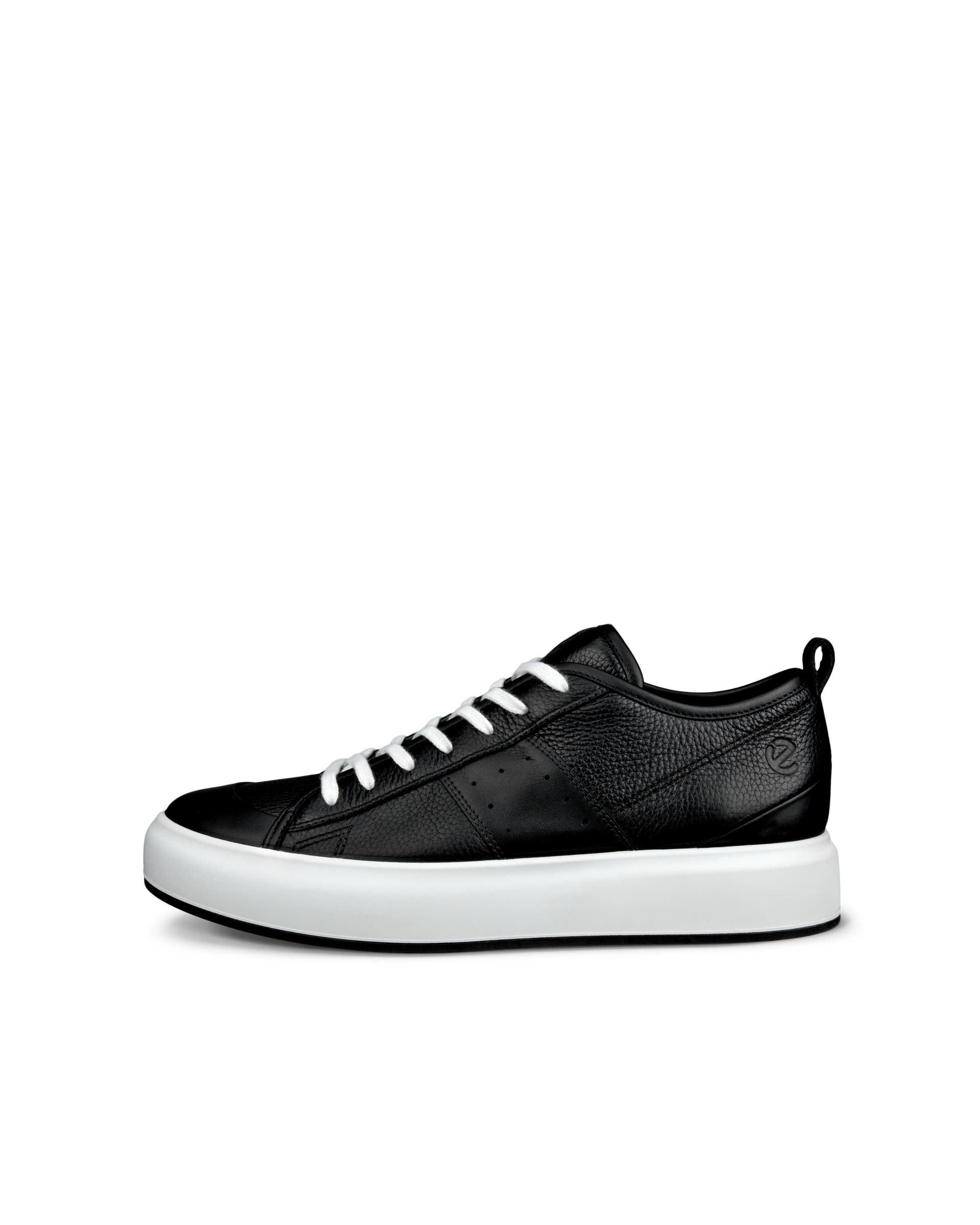 ECCO STREET ACE MENS メンズ レザースニーカー - ブラック - Outside