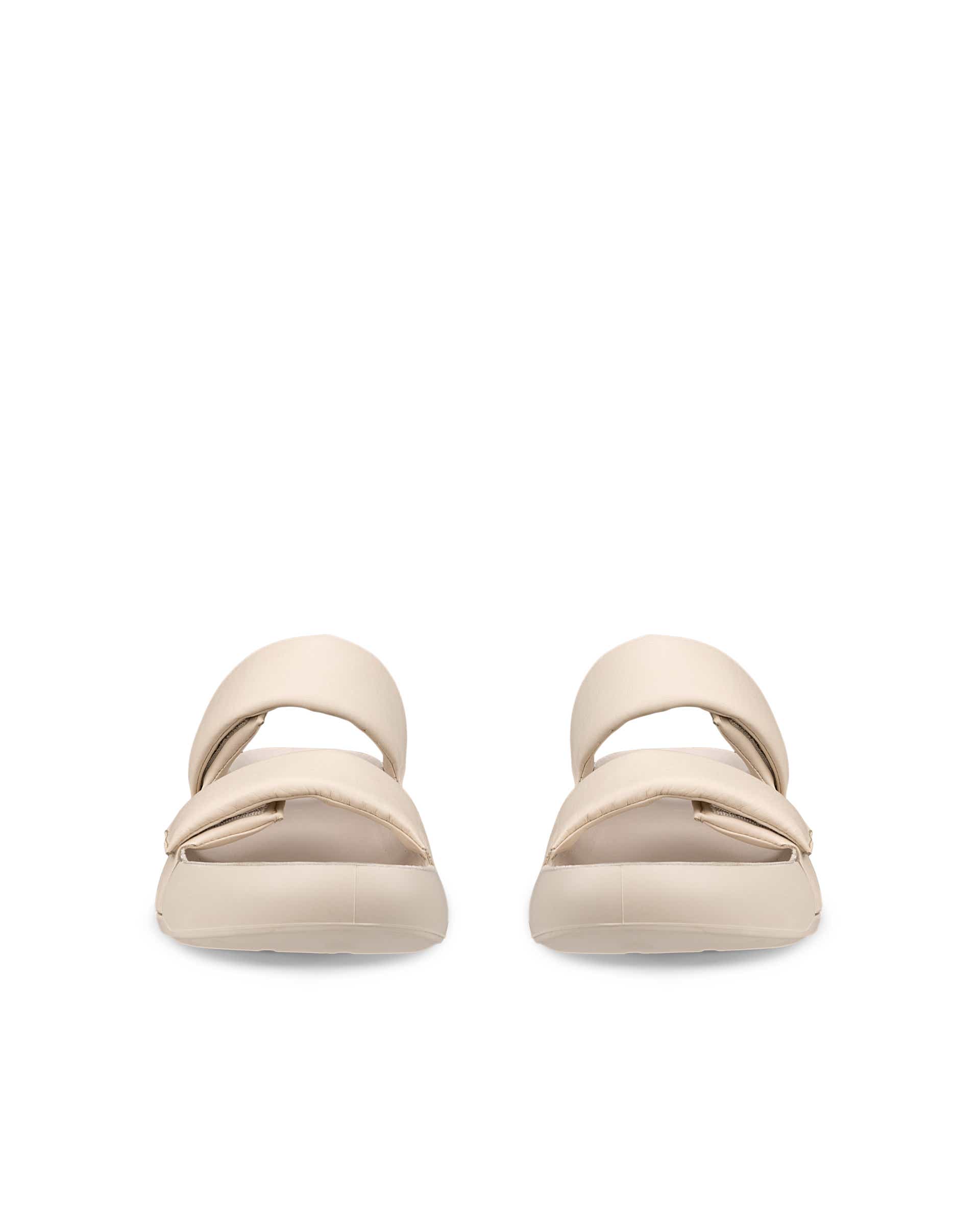 ECCO® Cozmo PF sandale en cuir deux brides pour femme - Beige - Front pair