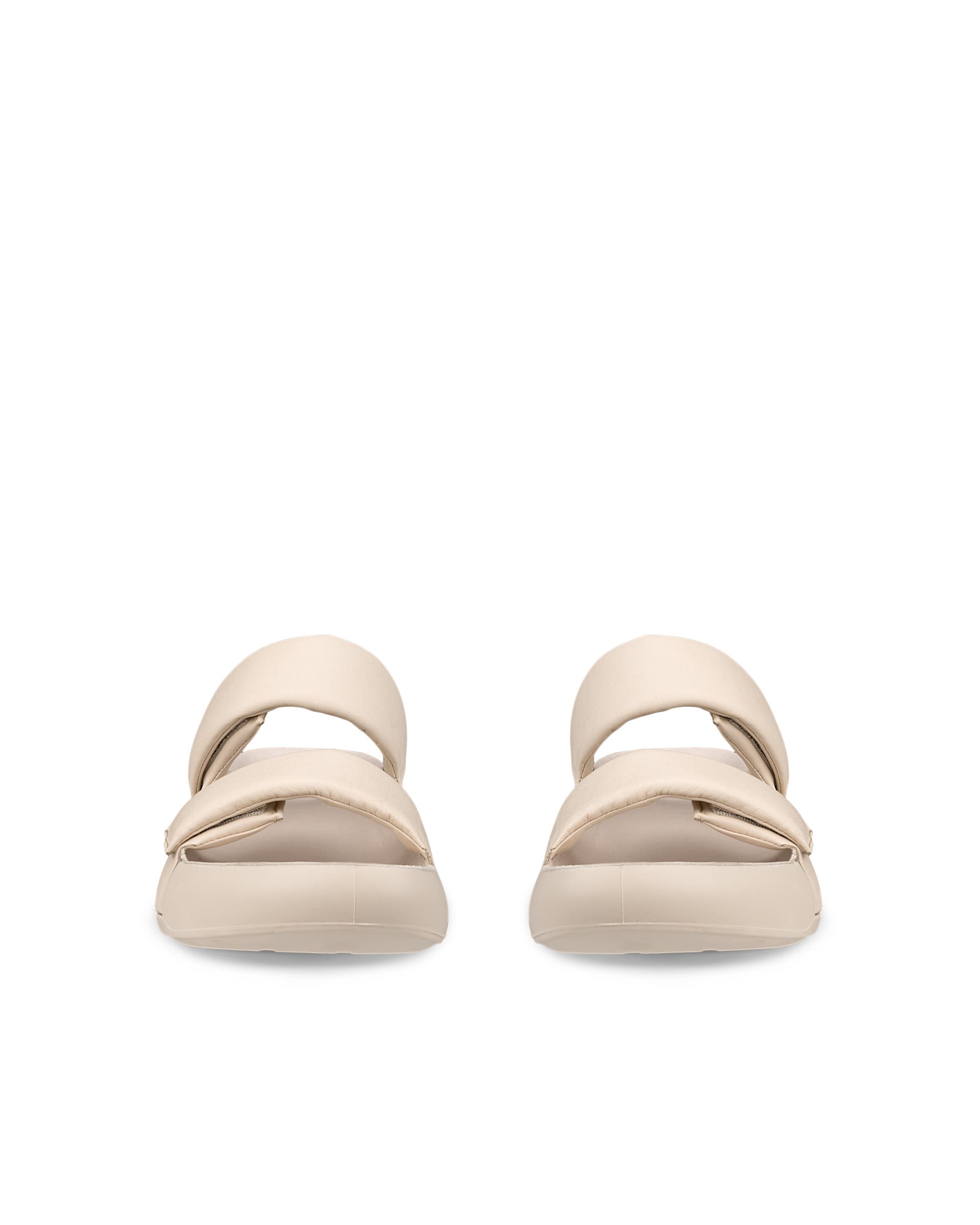 Women's ECCO® Cozmo PF Leather Two Strap Sandal - Beige - Front pair
