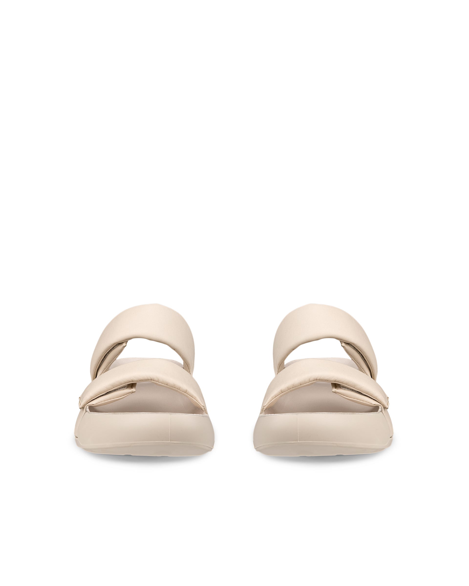 Women's ECCO® Cozmo PF Leather Two Strap Sandal - Beige - Front pair