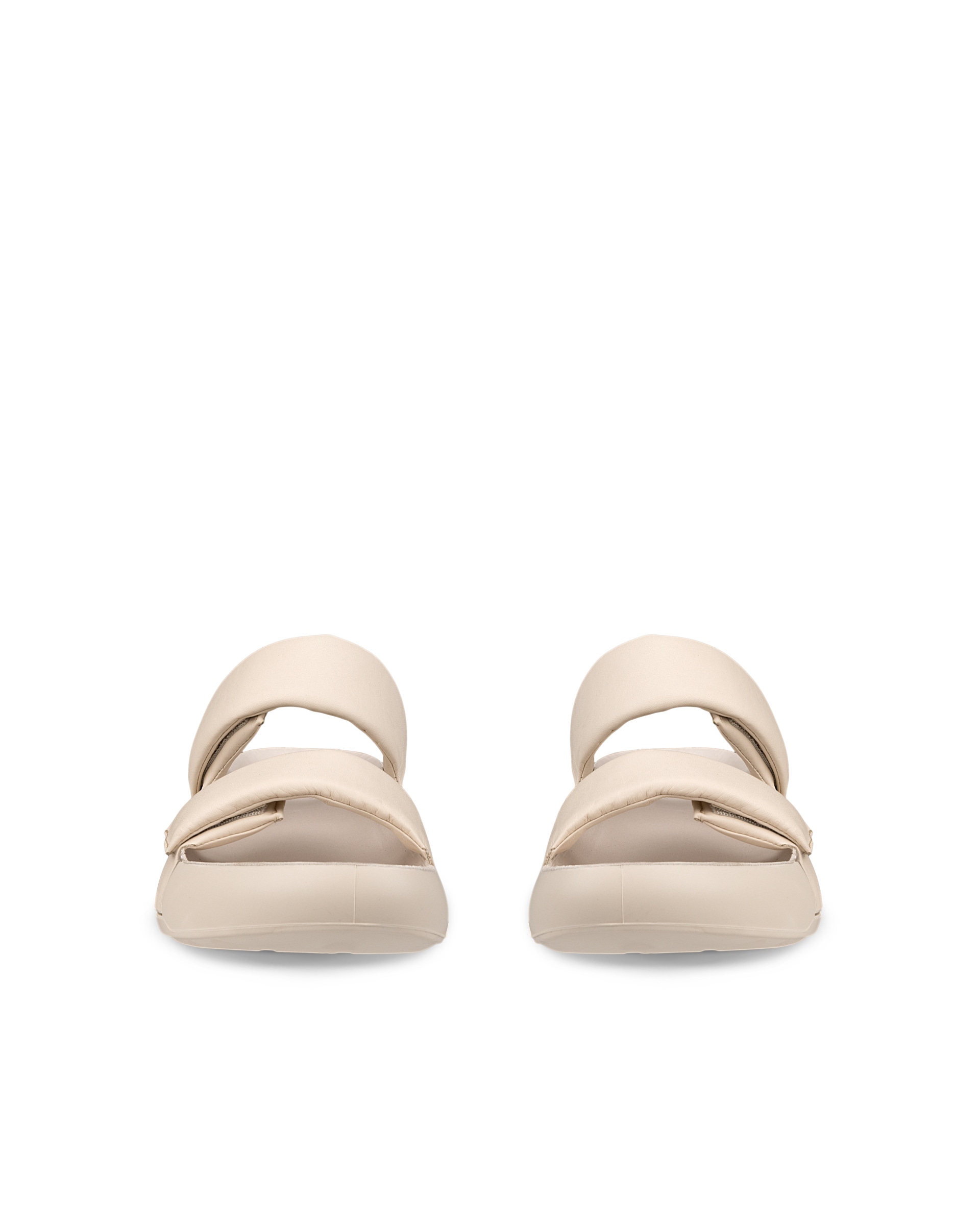 ECCO® Cozmo PF sandale en cuir deux brides pour femme - Beige - Front pair
