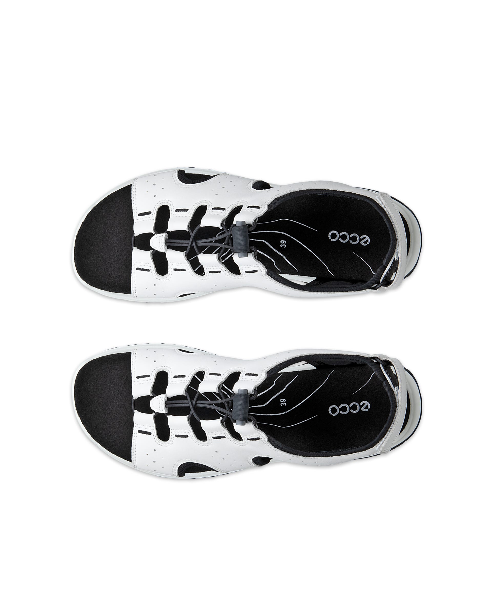 Women's ECCO® Offroad Roam Leather Fisherman Sandal - White - Top left pair