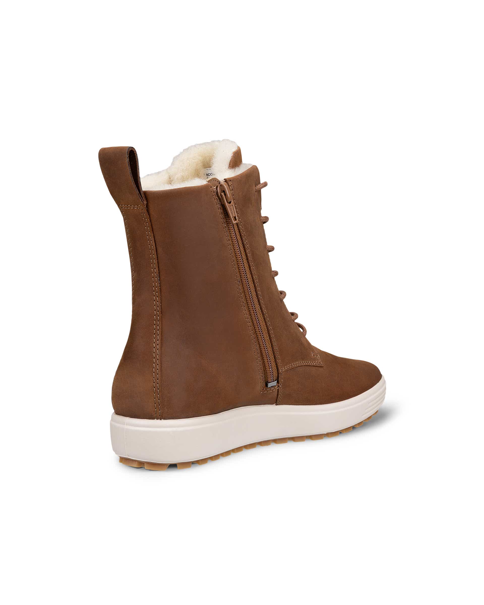 Women's ECCO® SOFT 7 TRED Nubuck Mid-Cut Boot - Brown - Back