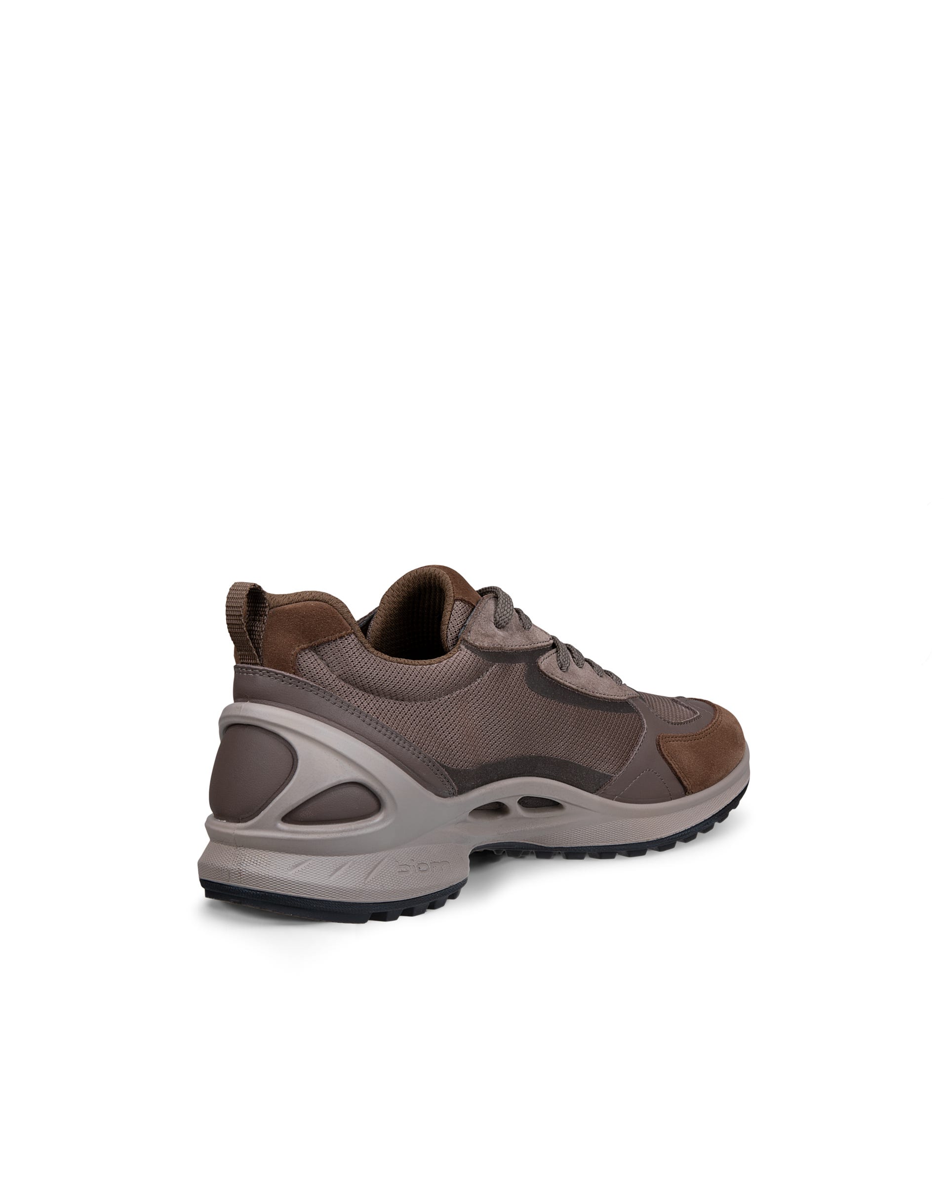 Men's ECCO® BIOM ENERGI Leather & Textile Trainer - Brown - Back