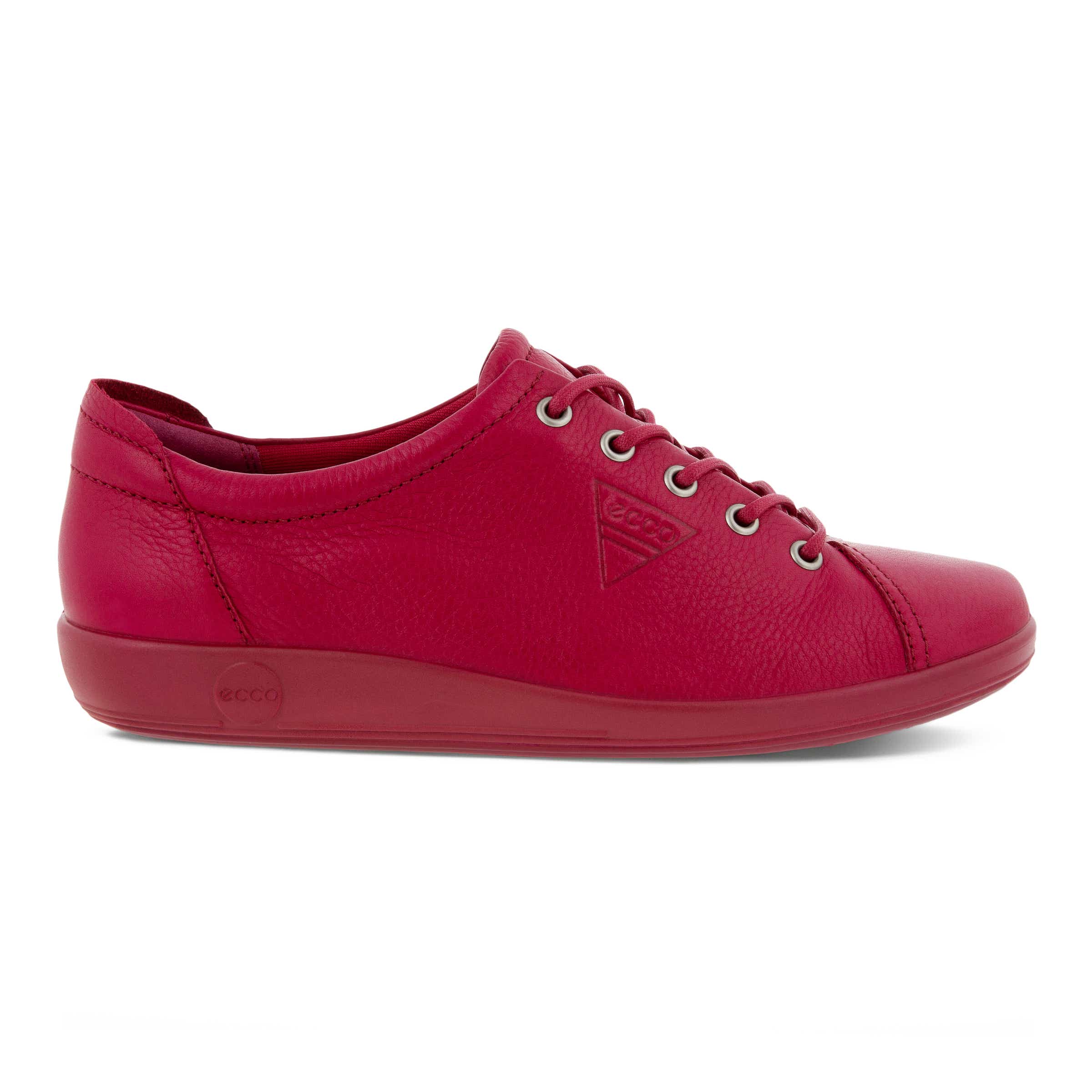 ECCO Soft 2.0 Women's Tie Lace-up Shoes - Red - Outside