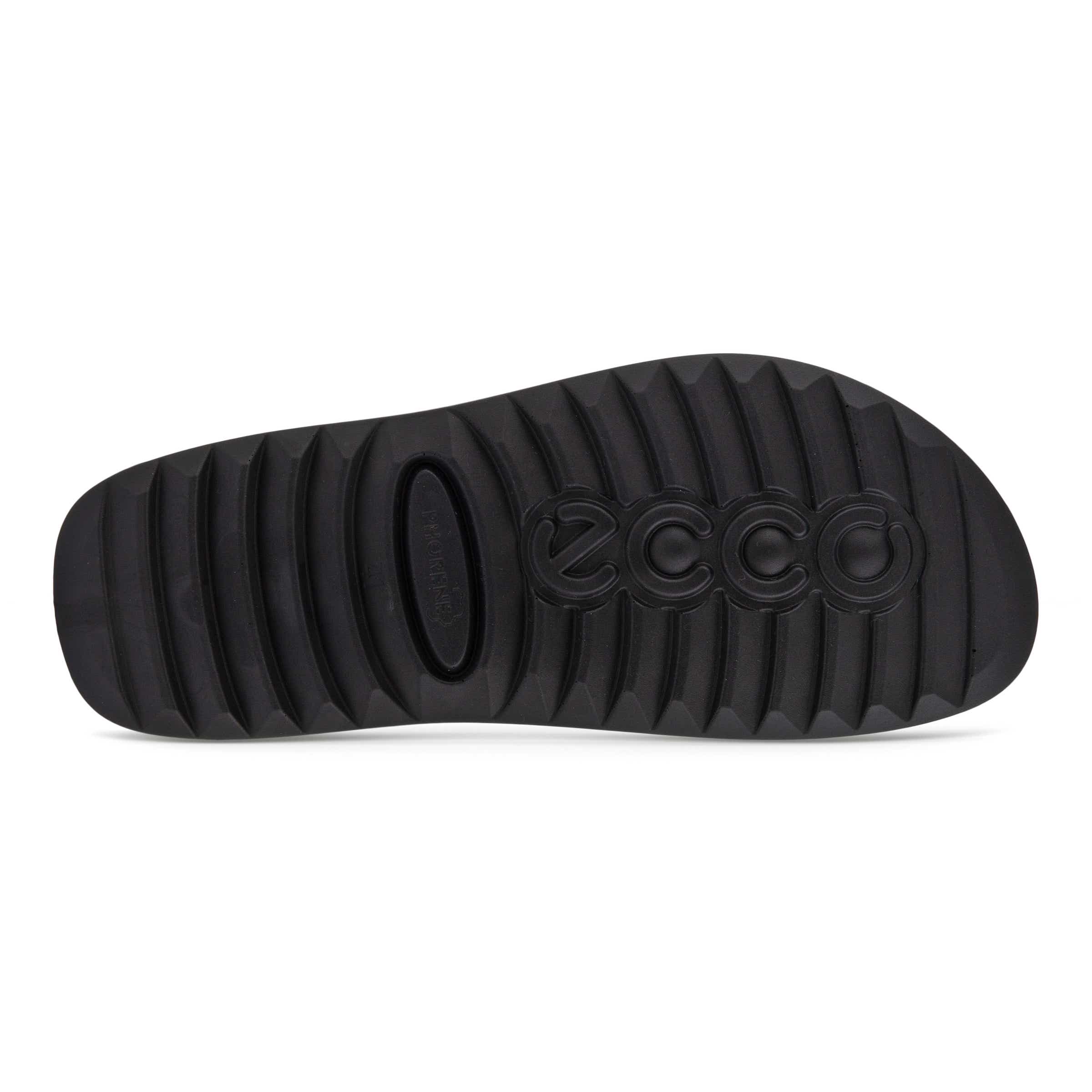 Men's ECCO® Cozmo Leather Buckle Two Strap Sandal  - Brown - Sole