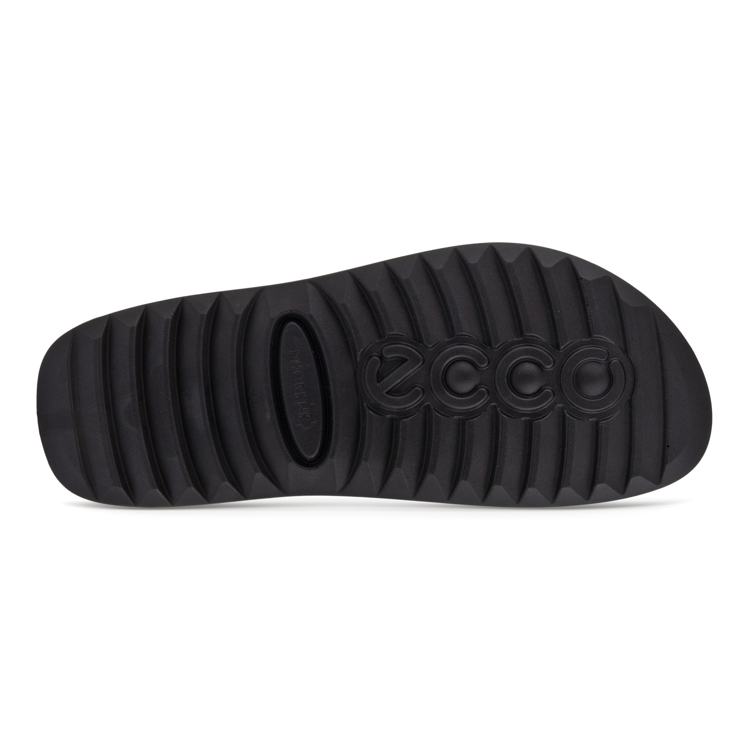 Men's ECCO® Cozmo Leather Buckle Two Strap Sandal  - Brown - Sole
