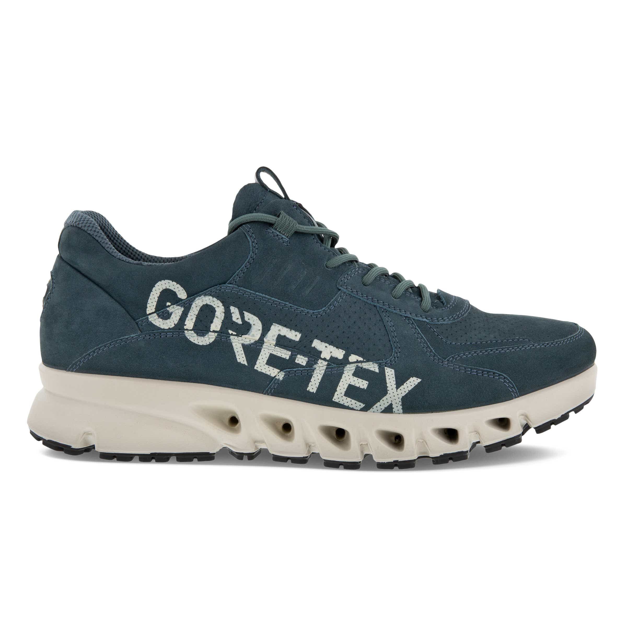 Men's ECCO® Multi-Vent Nubuck Gore-Tex Outdoor Sneaker - Blue - Outside