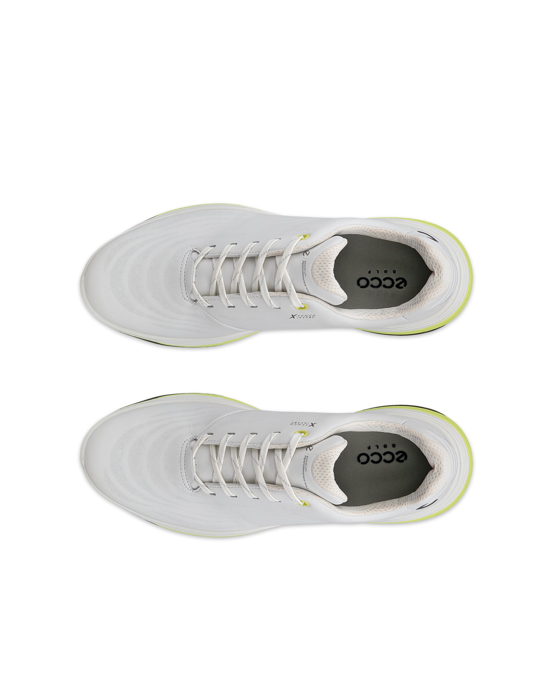 ECCO LT1 GOLF LACE Men メンズ レザーウォータープルーフゴルフシューズ - ホワイト - Top left pair