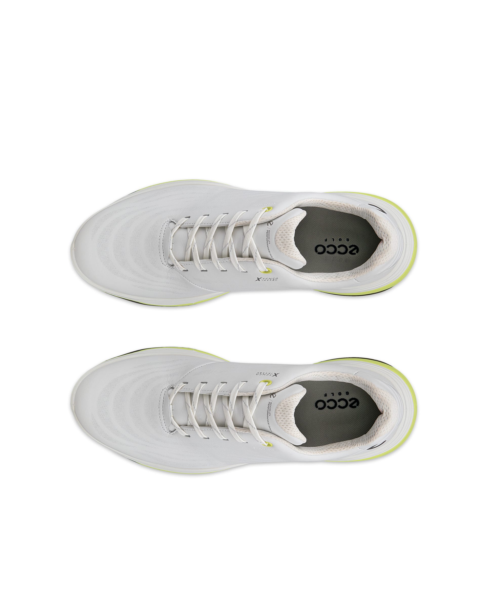 ECCO LT1 GOLF LACE Men メンズ レザーウォータープルーフゴルフシューズ - ホワイト - Top left pair