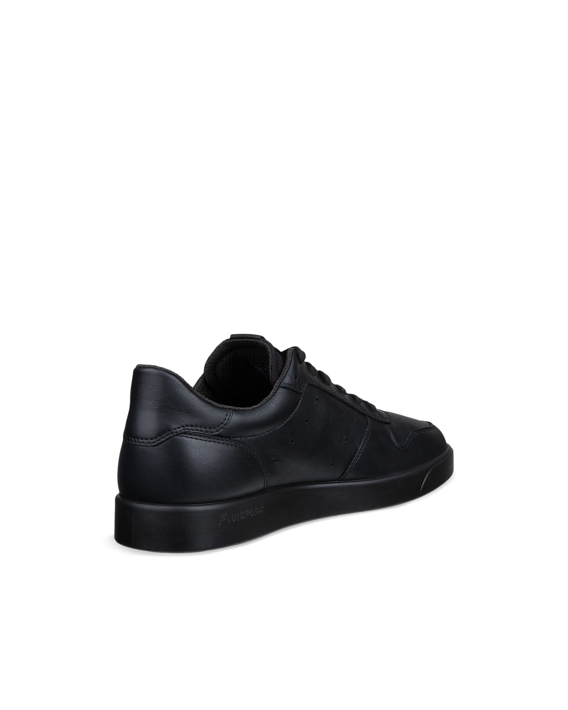 Men's ECCO® Street Lite Leather Sneaker - Black - Outside