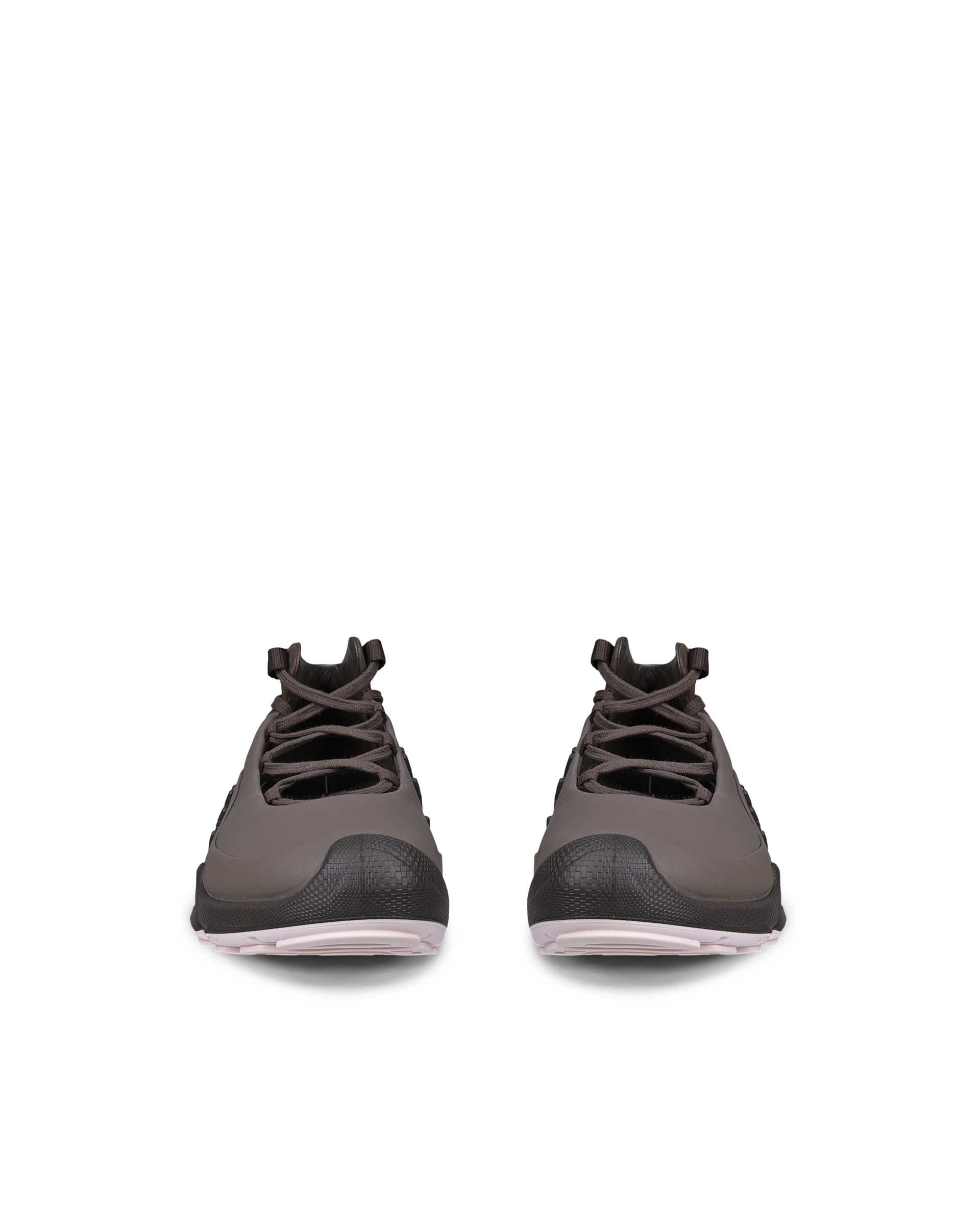 Women's ECCO® BIOM AEX Leather Slip-On Trainer - Brown - Front pair