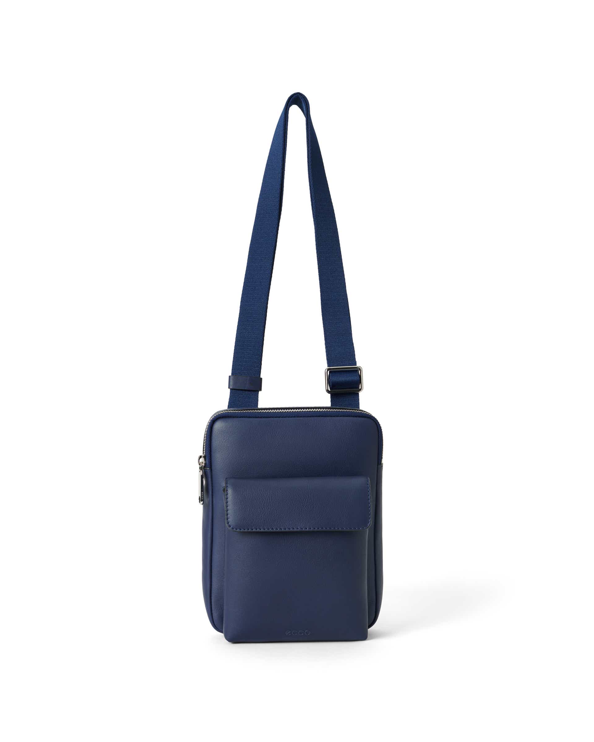 ECCO Flat Pouch City Crossbody レザーショルダーバッグ | ブルー ECCO Flat Pouch City Crossbody レザーショルダーバッグ | ブルー