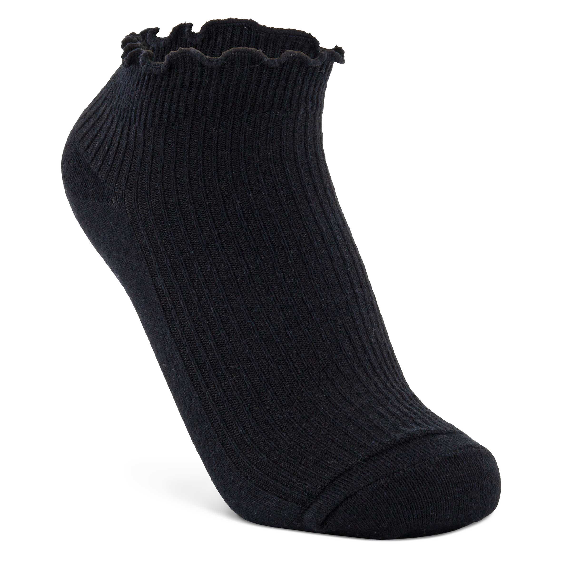 ECCO Women's Classic Ruffle Low-cut Socks - Black - Main