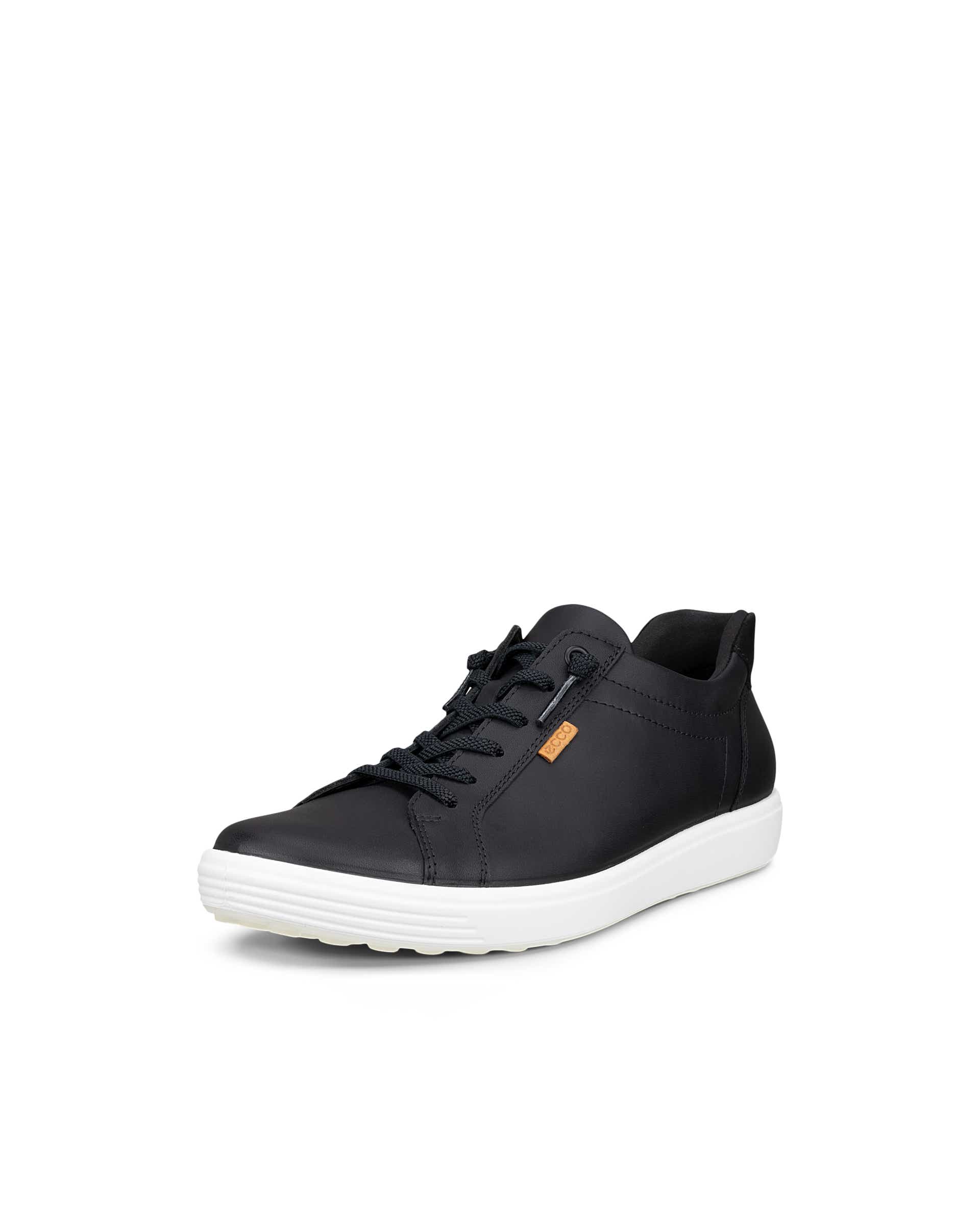 Women's ECCO® SOFT 7 Leather Trainer - Black - Main