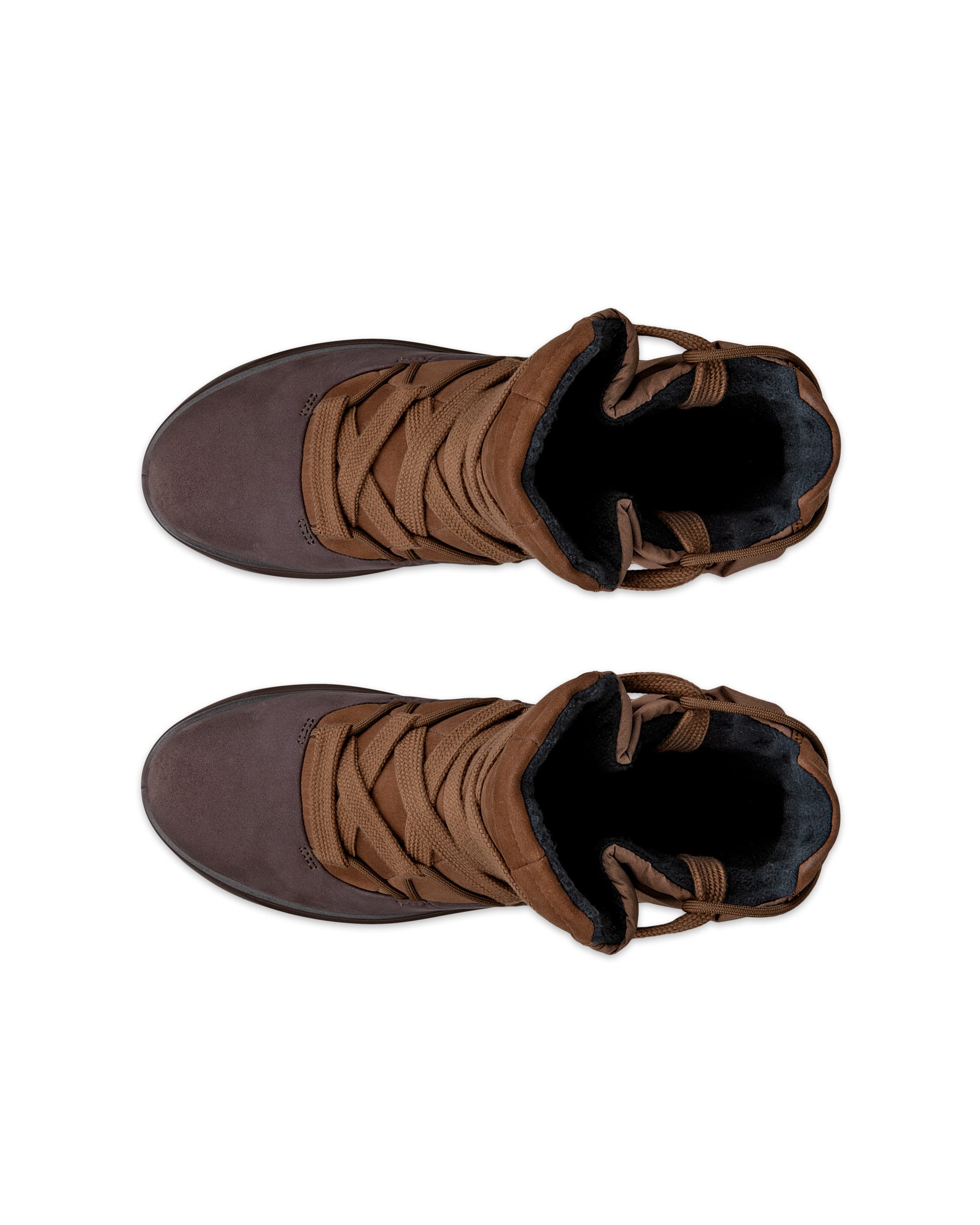 Women's ECCO® SOLICE Nubuck Gore-Tex Mid-Cut Outdoor Boot - Brown - Top left pair