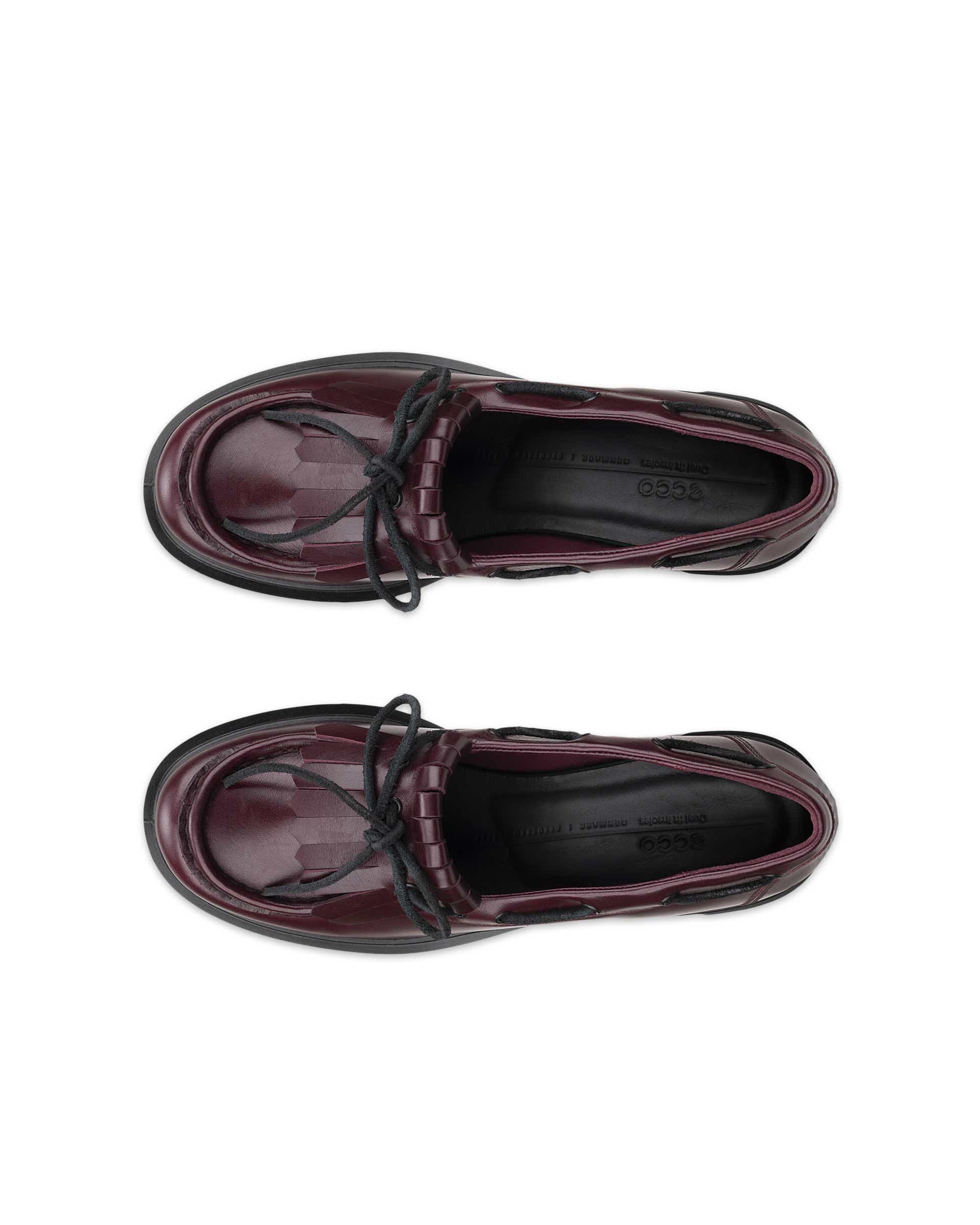 Femme ECCO® Metropole Seoul 45 Heeled Loafer - Rouge - Top left pair