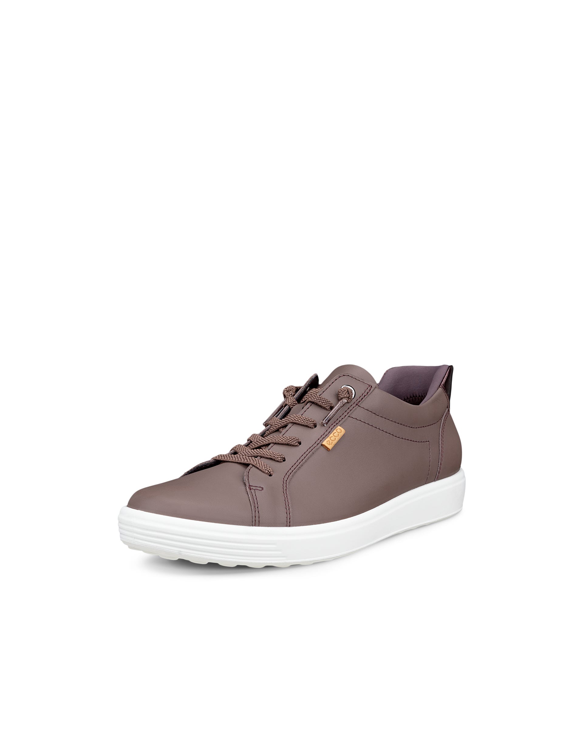 Women's ECCO® SOFT 7 Leather Trainer - Purple - Outside