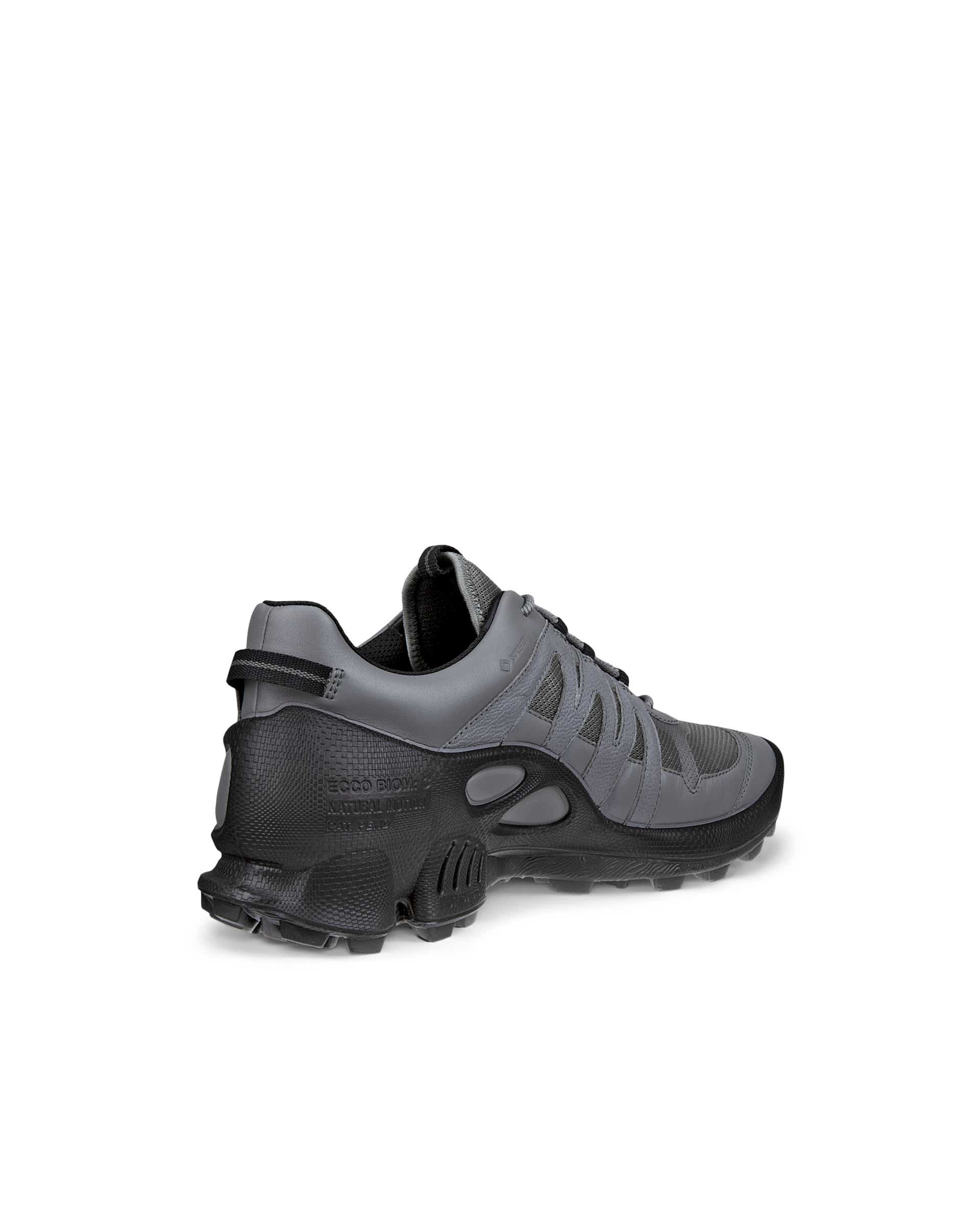 Men's ECCO® BIOM C-Trail Leather Gore-Tex Outdoor Sneaker - Grey - Back