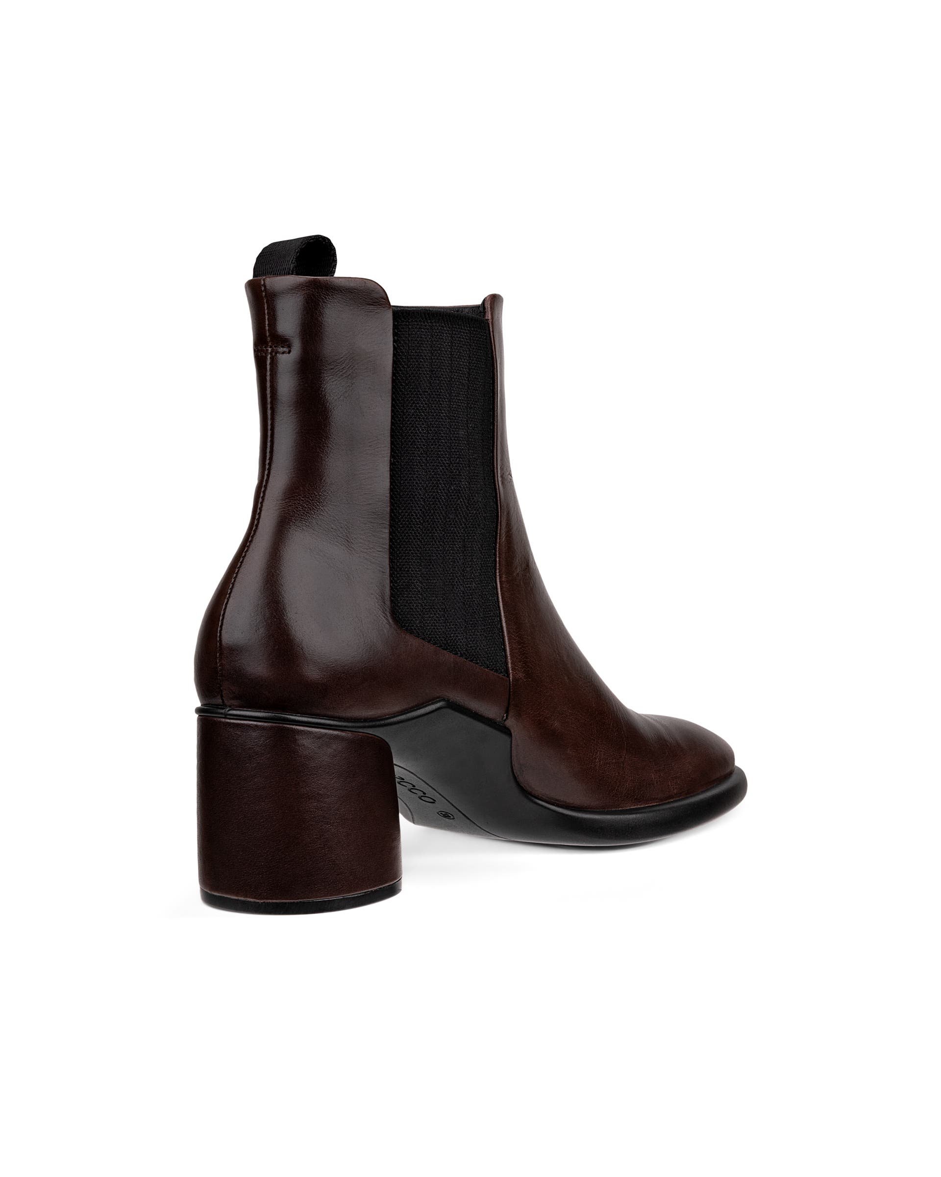 Women's ECCO® Sculpted LX 55 Leather Chelsea Boot Heel - Brown - Back