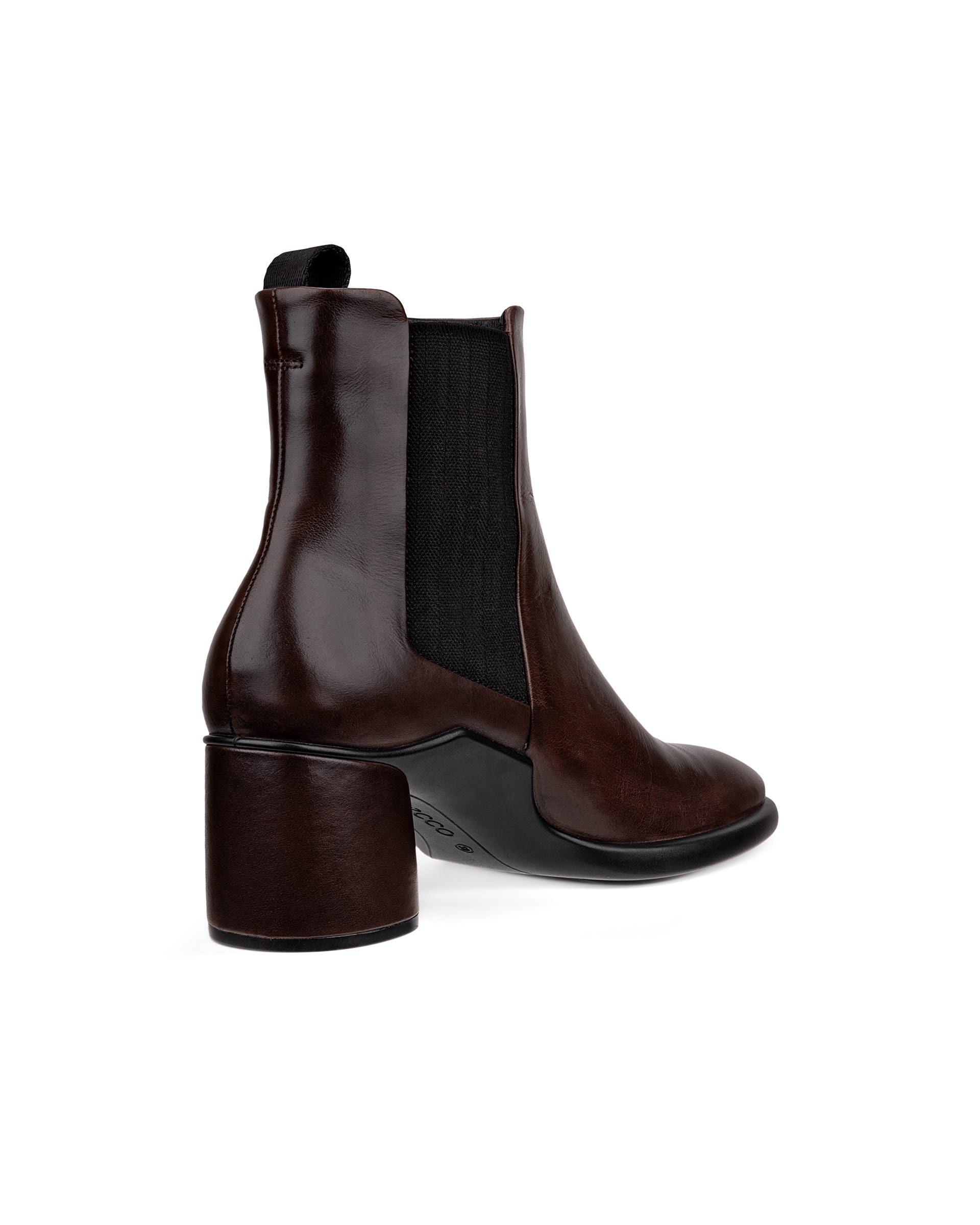 Women's ECCO® Sculpted LX 55 Leather Chelsea Boot Heel - Brown - Back