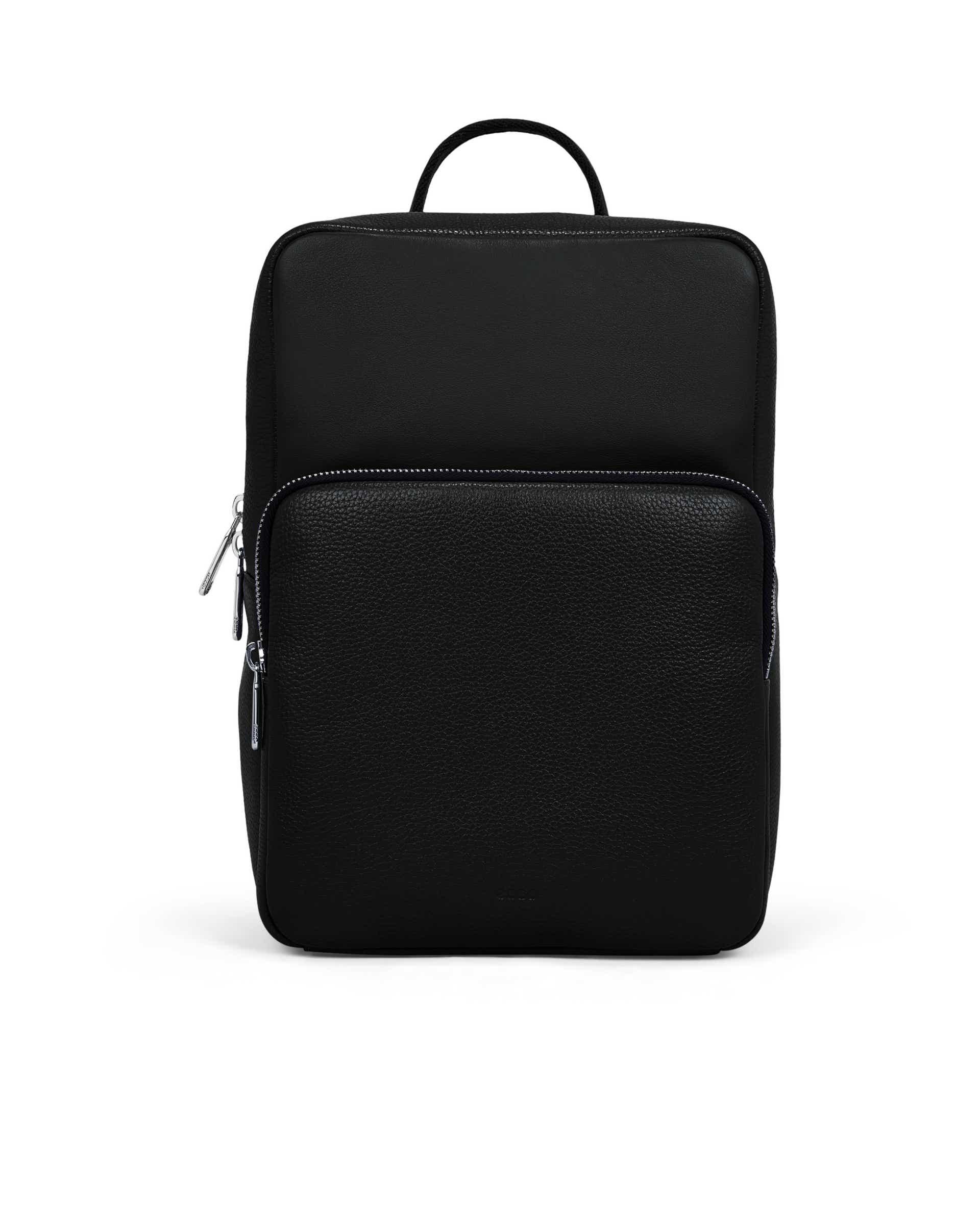 ECCO® Textureblock Leather Square Backpack - Black - Main