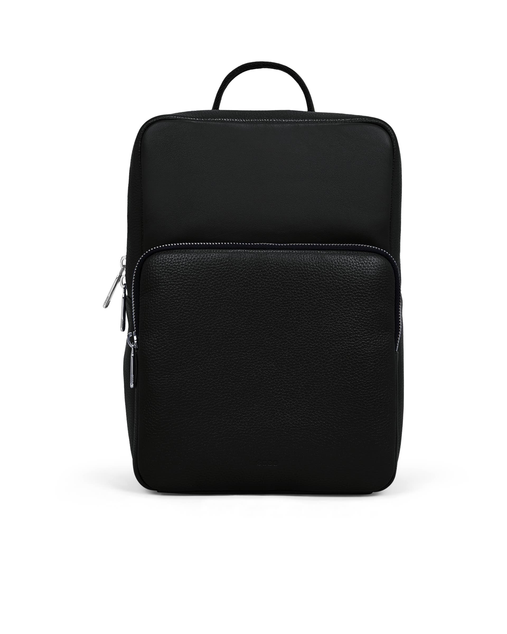 ECCO® Textureblock Leather Square Backpack - Black - Main