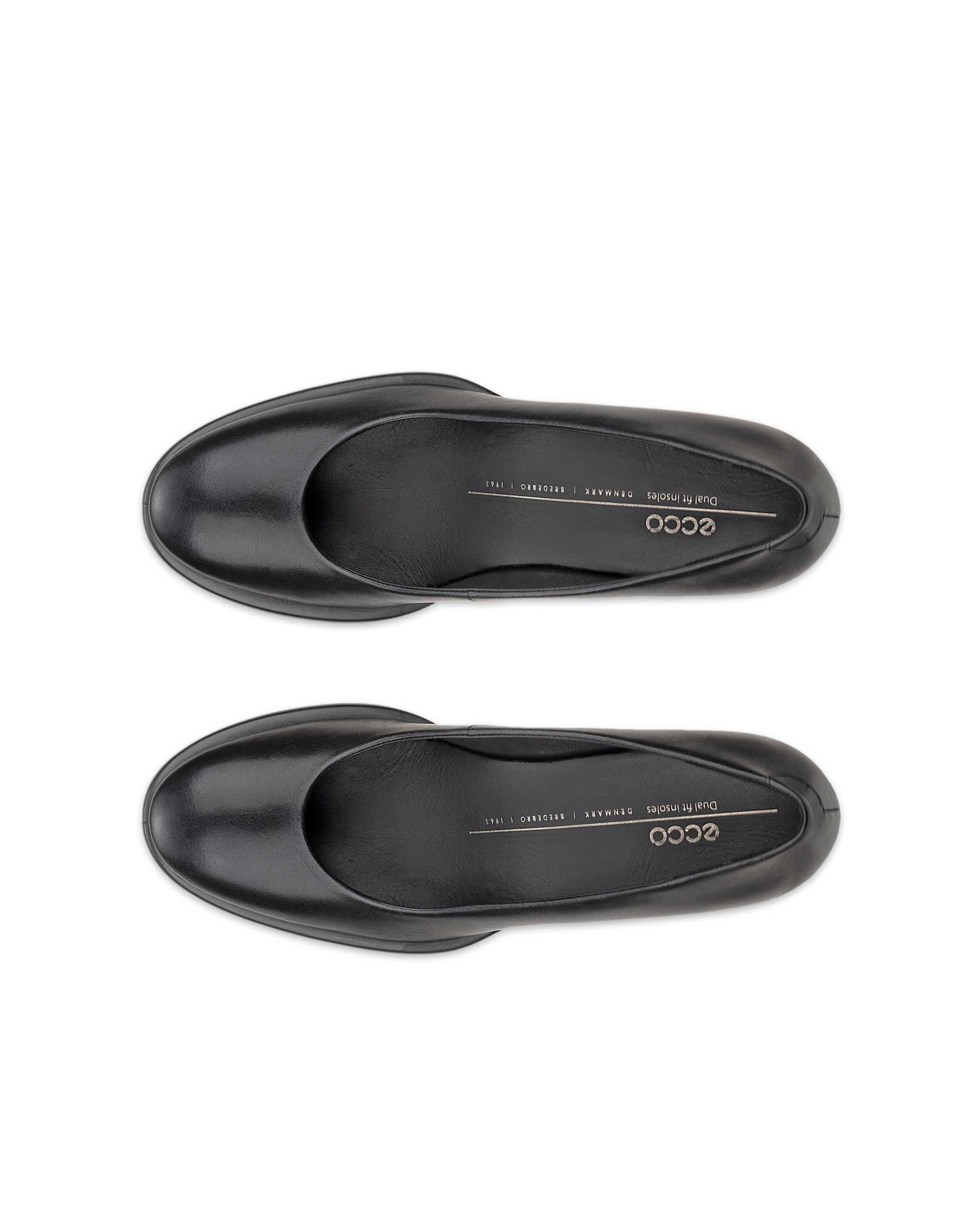ECCO® SCULPTED LX 55 escarpins en cuir à talon carré pour femme - Noir - Top left pair