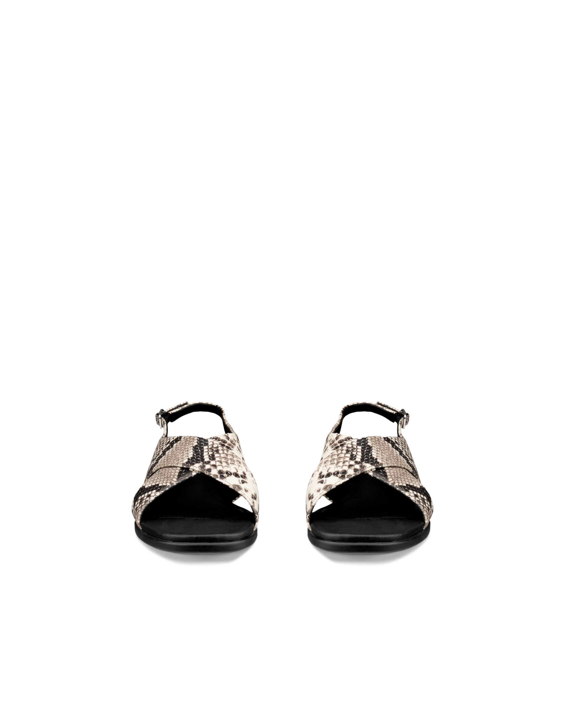 Dámské kožené sandály na podpatku ECCO® Sculpted Alba 25 - Béžová - Front pair