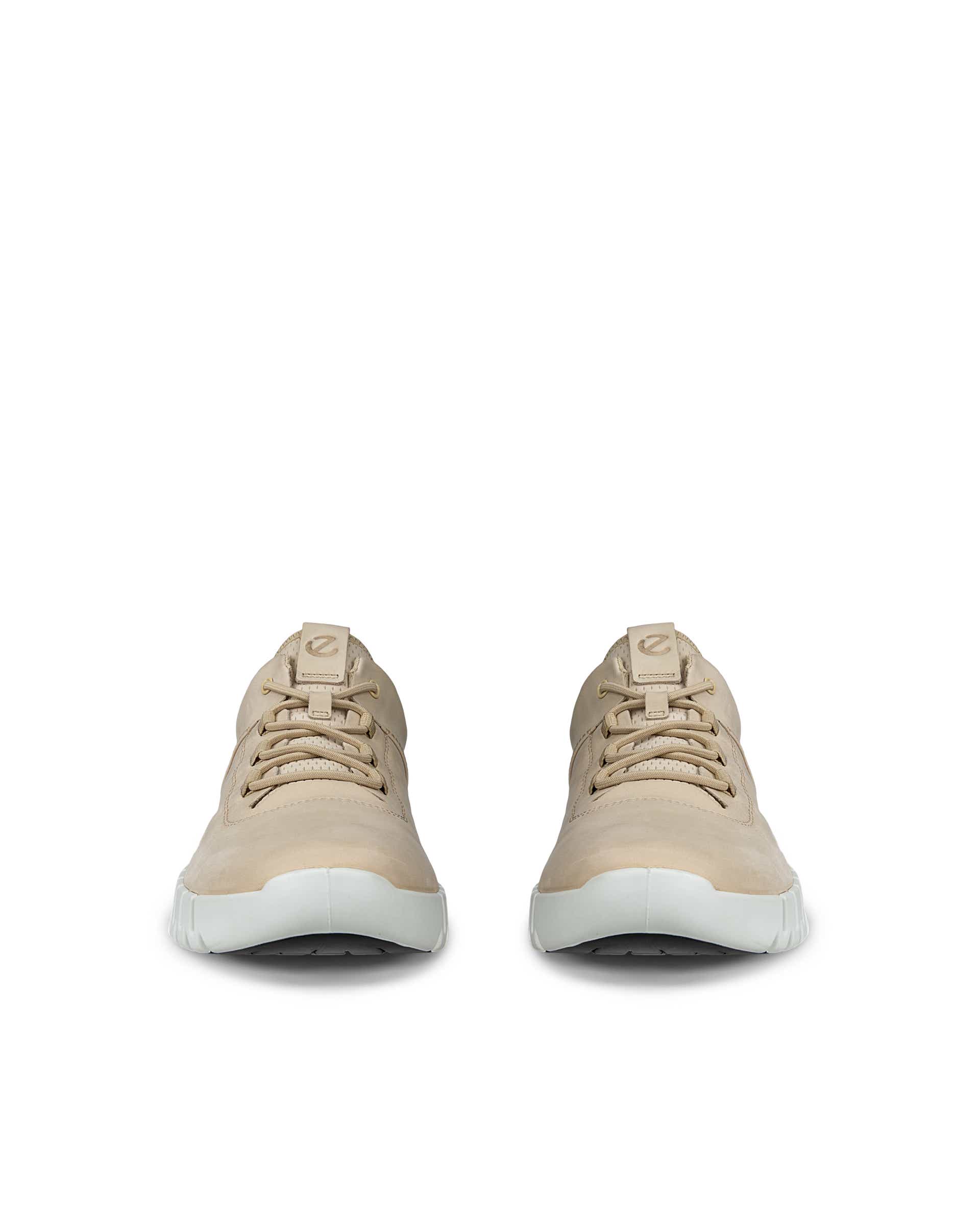 Men's ECCO® Gruuv Nubuck Trainer - Beige - Front pair