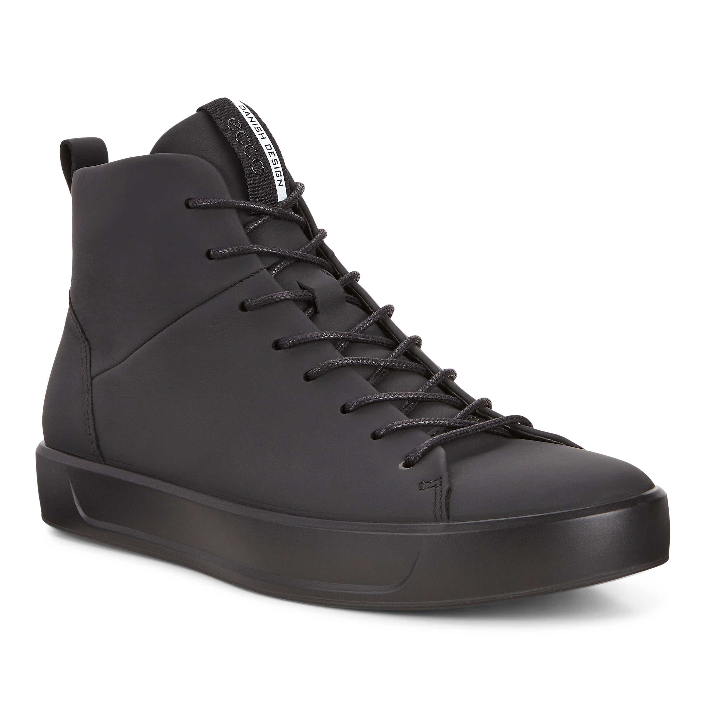 ECCO Mens Soft 8 High Top - Black - Main