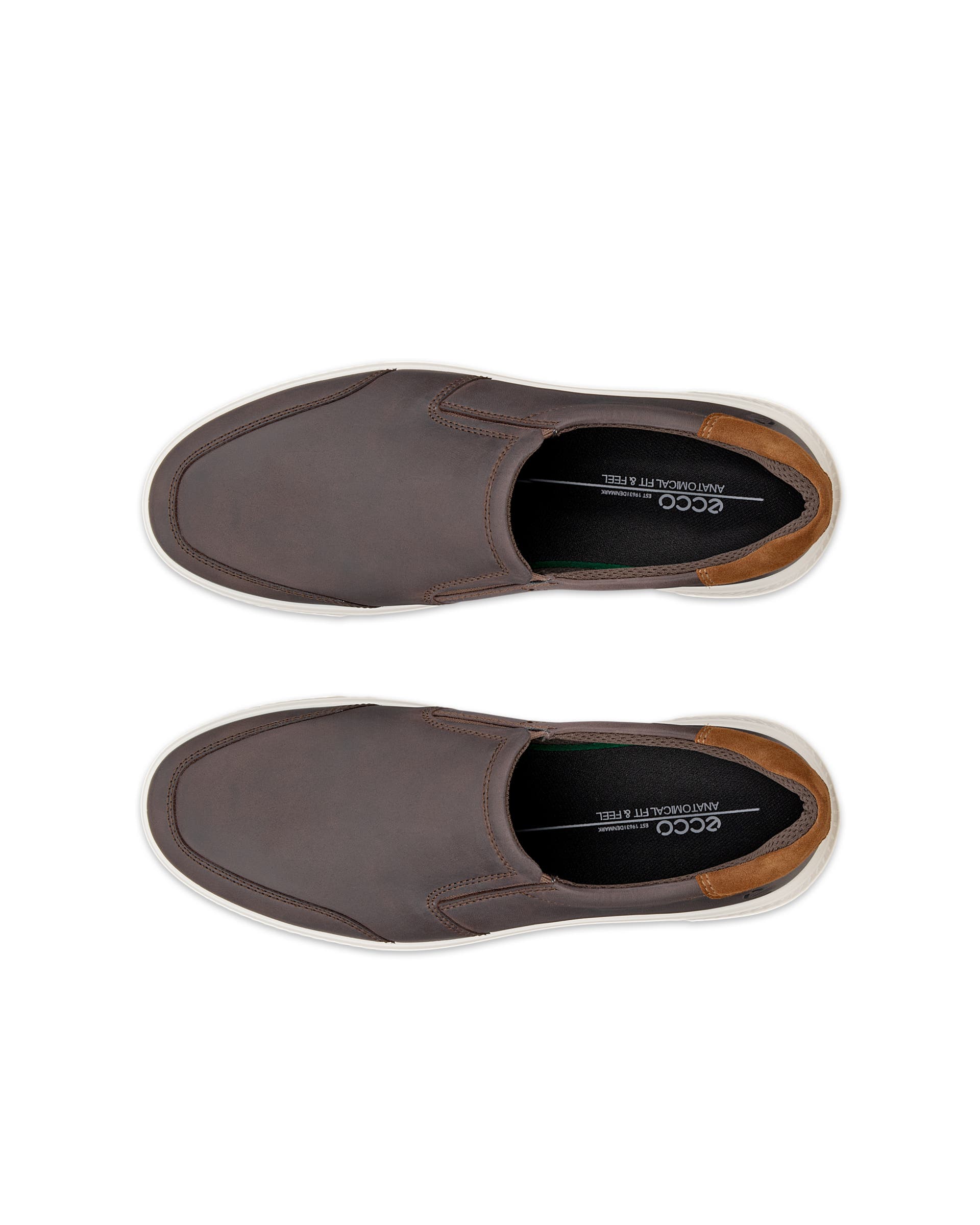 Men's ECCO® Move Nubuck Slip-On - Brown - Top left pair