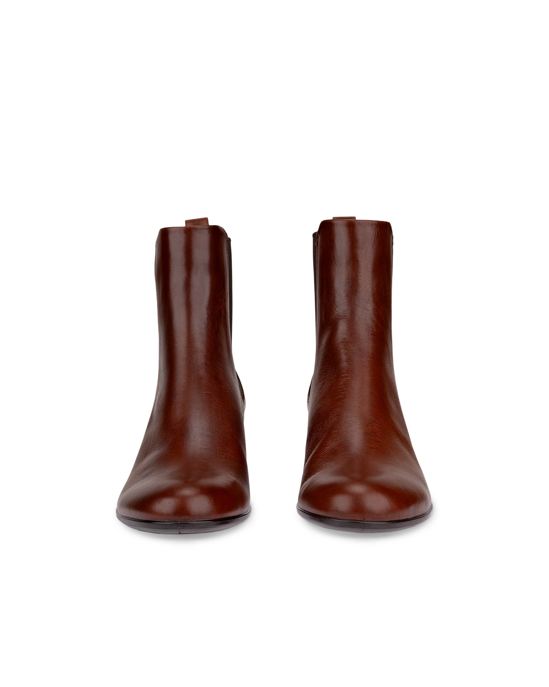 Women's ECCO® Dress Classic 35 Leather Chelsea Heeled Boot - Brown - Front pair