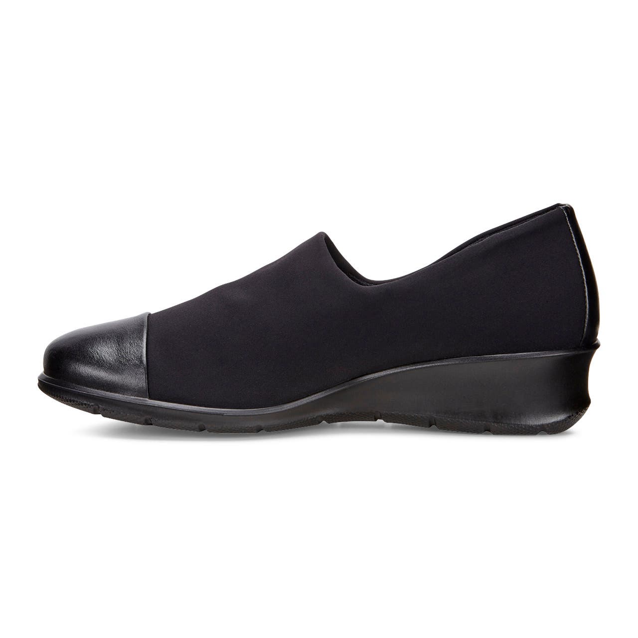 Women's ECCO® Felicia Textile Block-Heeled Gore-Tex Loafer - Black - Inside