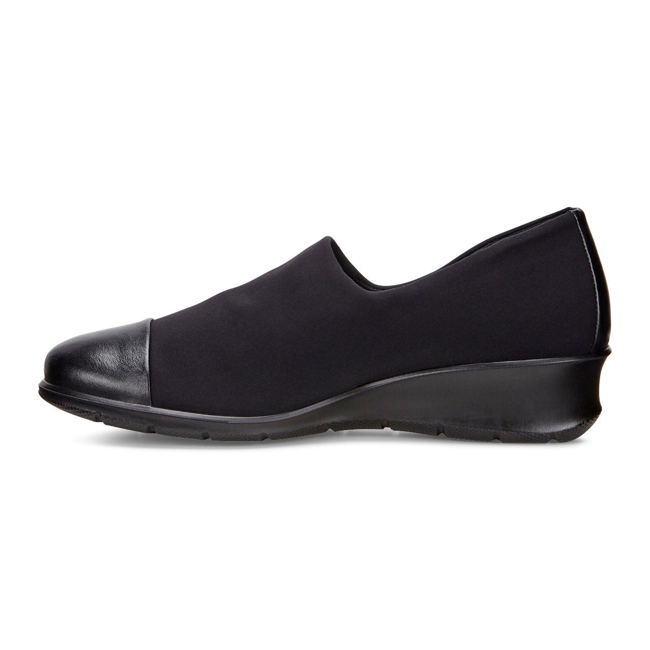 Women's ECCO® Felicia Textile Block-Heeled Gore-Tex Loafer - Black - Inside