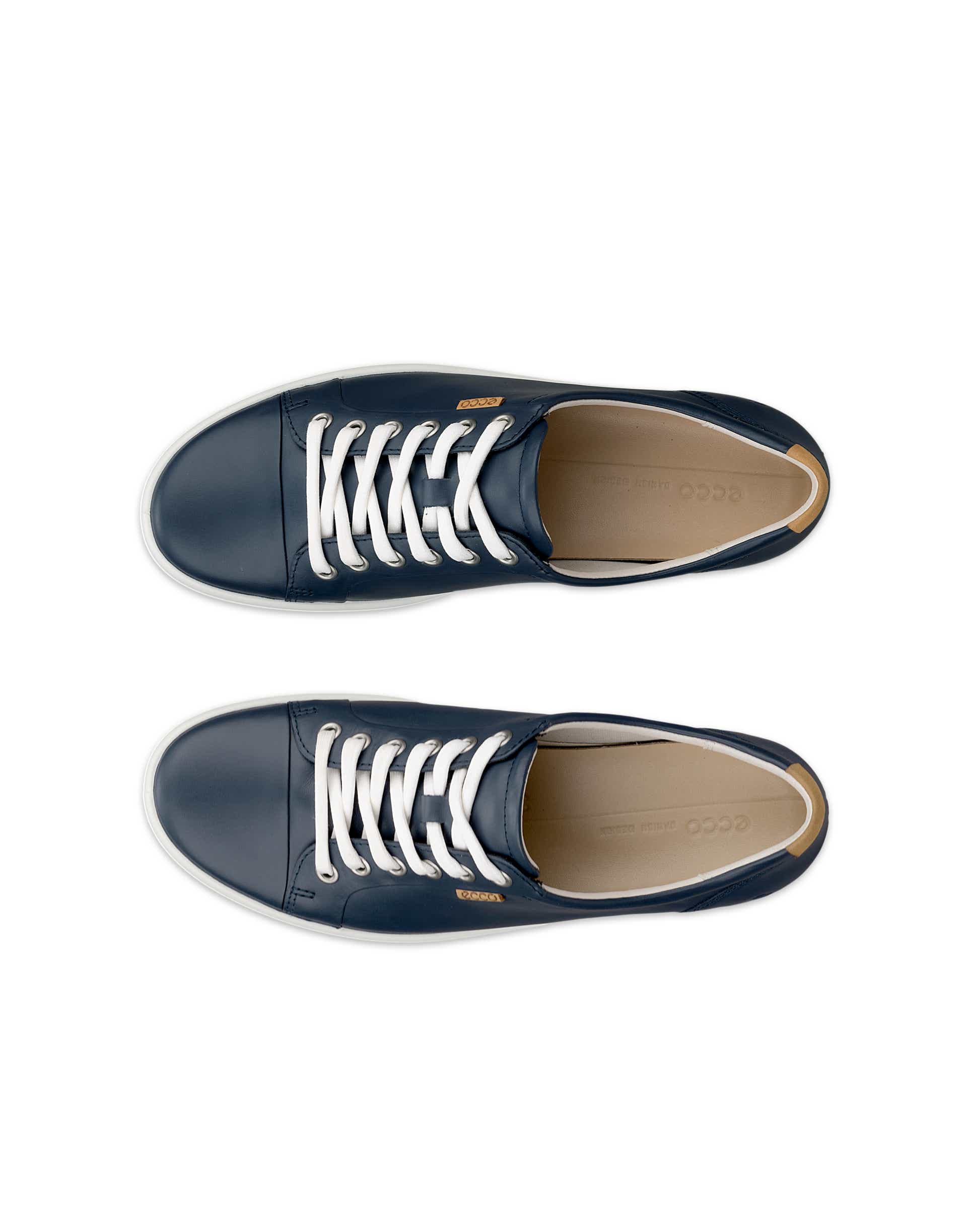 ECCO® Soft 7 baskets en cuir pour femme - Bleu - Top left pair